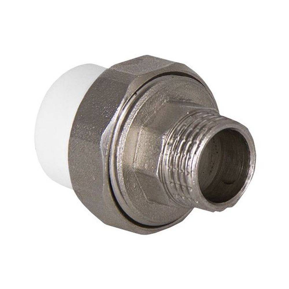 Муфта комбинированная разъемная TEBO PP-R 50х1 1/2 НР серая Американка 715020911