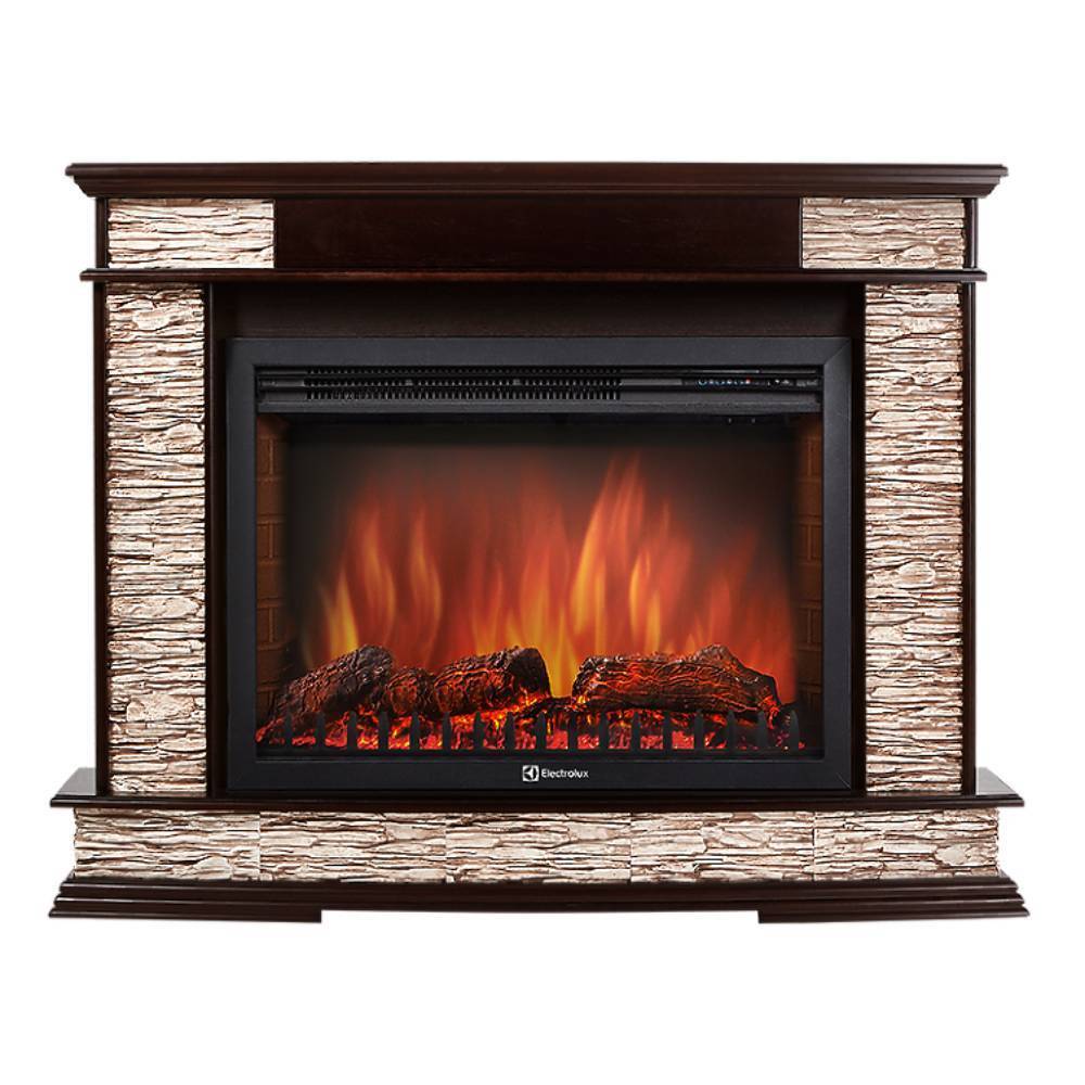 Каминокомплект Electrolux Scala 25 сланец скалистый бурый шпон темный дуб с очагом EFP/P-2720RLS 1284830