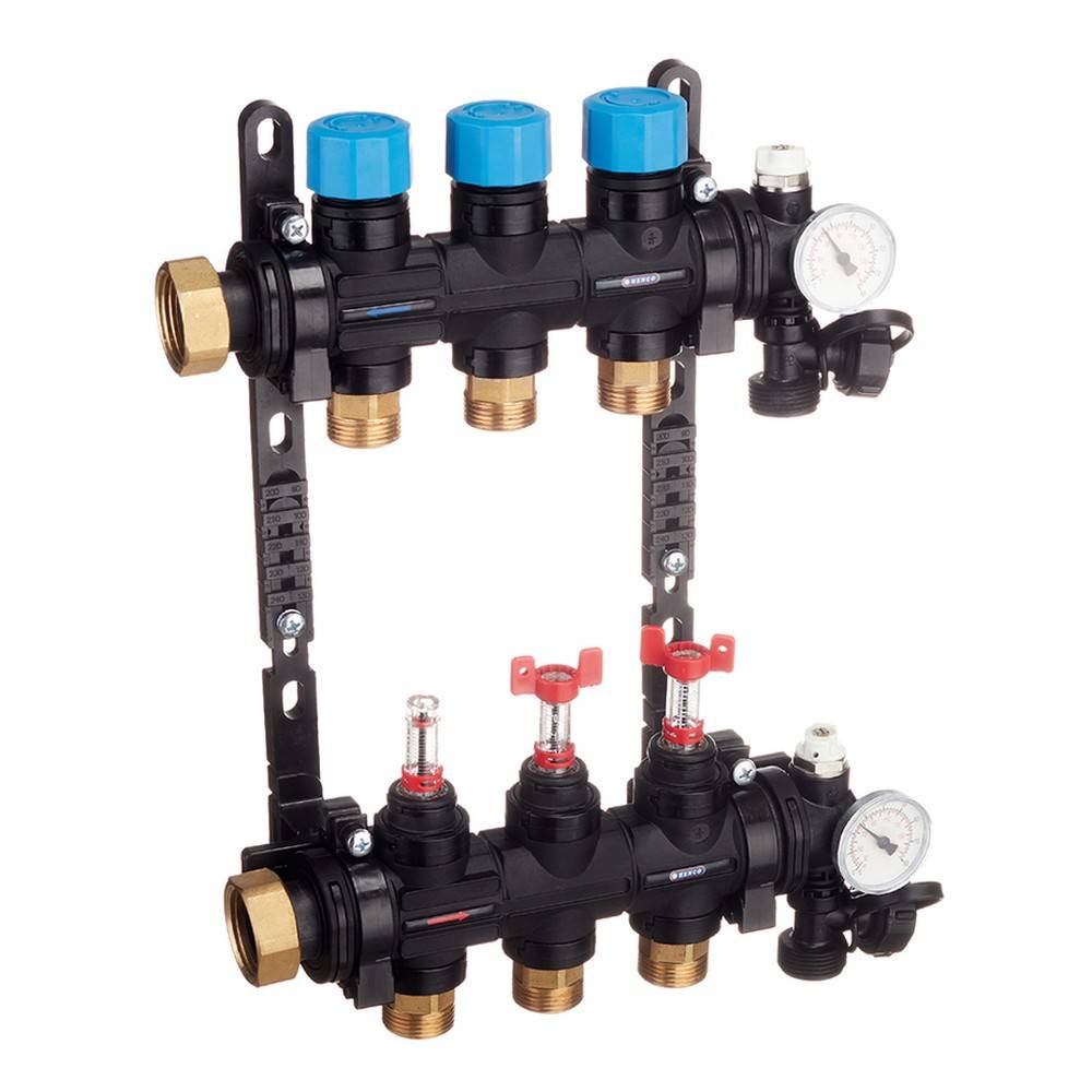 Коллекторная группа Henco MDK 1 x 3 x 3/4 EK композитная с расходомерами и термометрами MDK-03