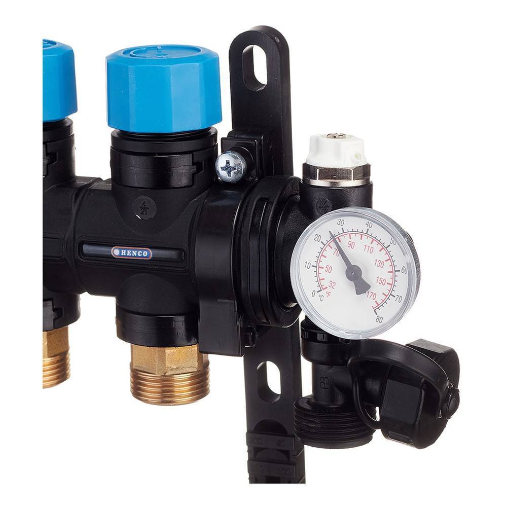 Коллекторная группа Henco MDK 1 x 3 x 3/4 EK композитная с расходомерами и термометрами MDK-03