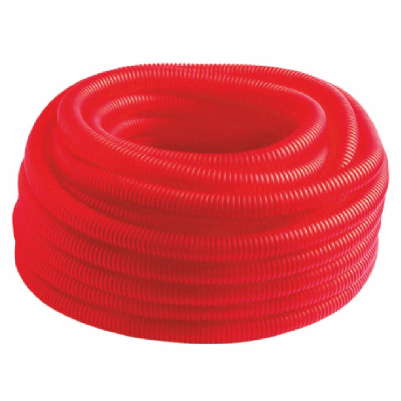 Труба гофрированная MVI ПНД Ду 20 мм (внутр. 18 мм) красная бухта 50 м BL.20.50R