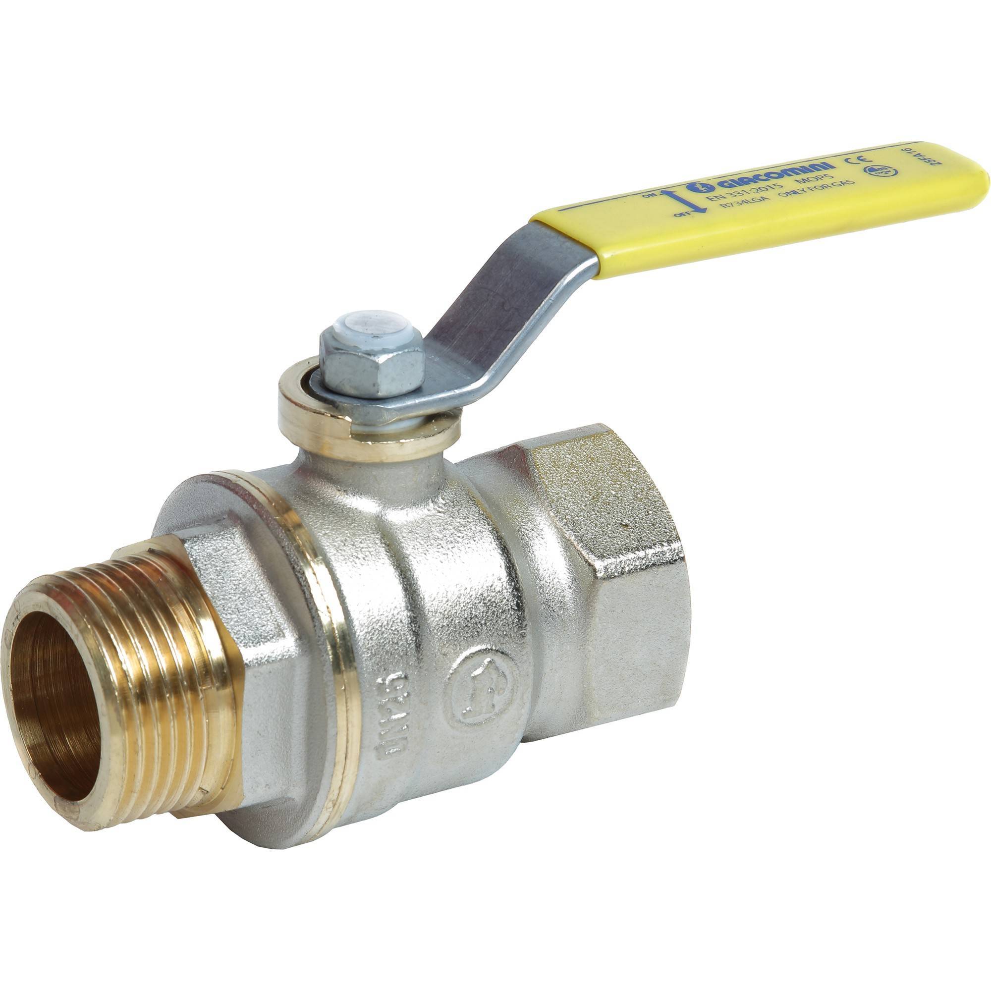 Кран шаровой для газа Giacomini R734 1 1/2 ВР-НР рычаг R734LGAX007