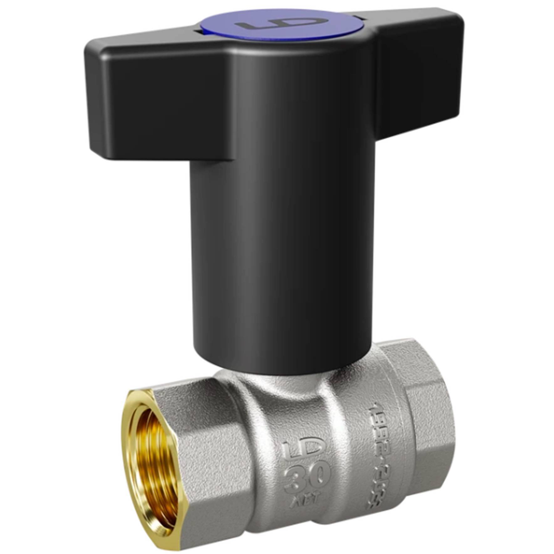 Кран шаровой LD Pride 47.20.В-Н.ТР Ду 20 ВР-НР Т-рукоятка красный 47.20.В-Н.ТР