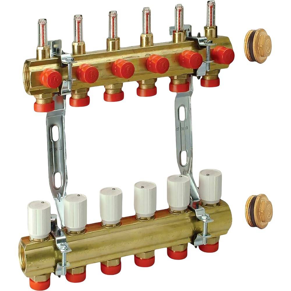 Комплект коллекторного узла Giacomini 1 x 3/4E на 6 выходов R553KY066