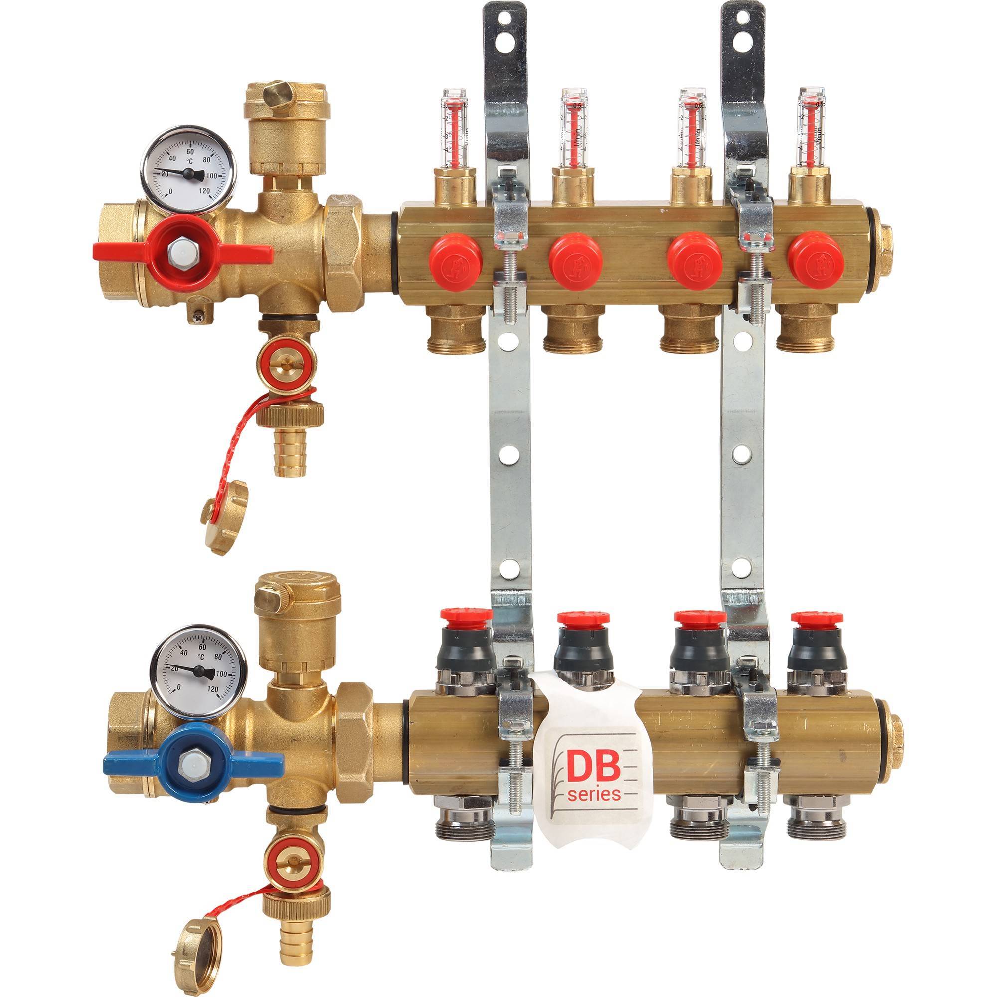 Коллекторный узел Giacomini R553FKDB 1 x 18 на 4 выхода с динамической регулировкой R553FKDB104