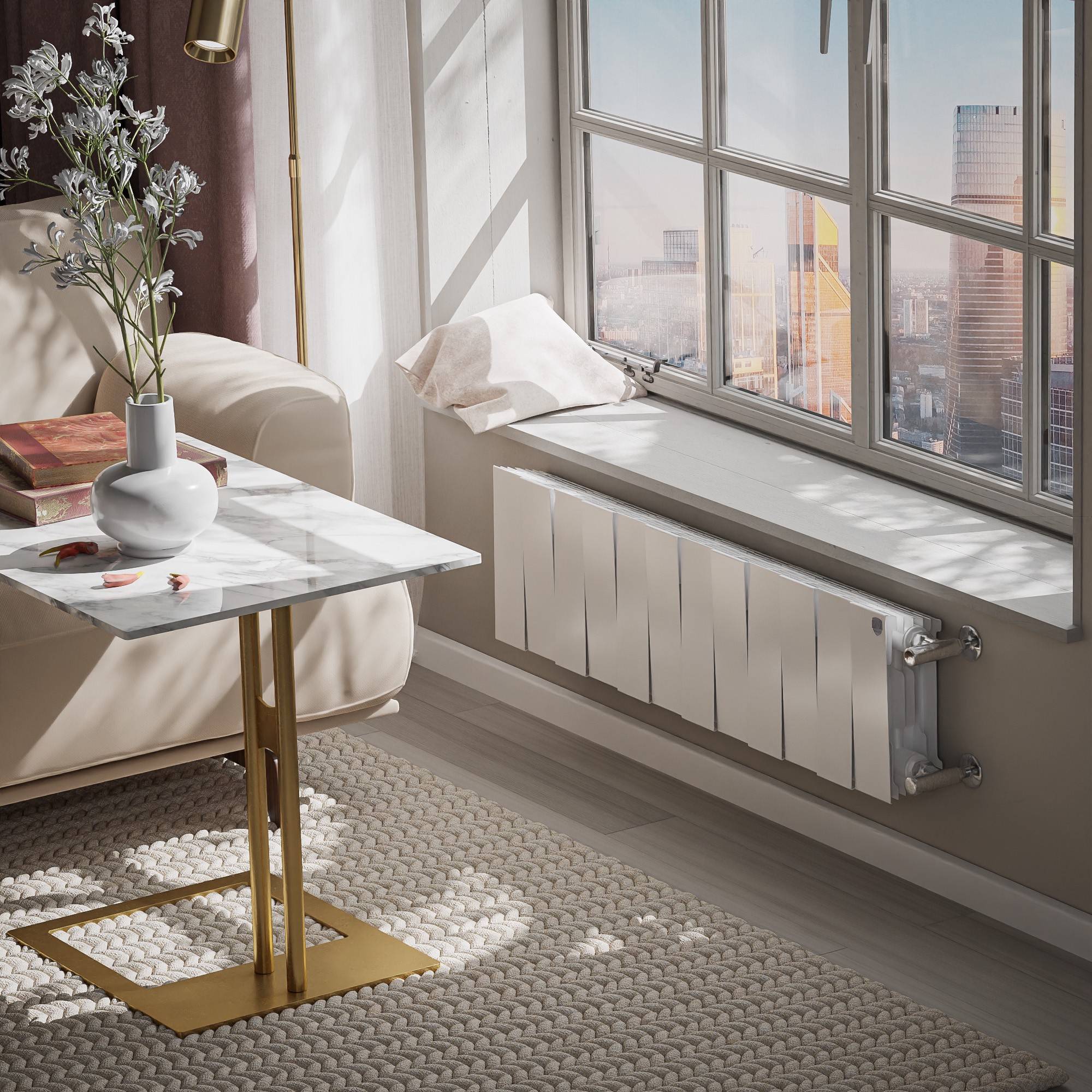 Радиатор биметаллический Royal Thermo PianoForte 200 Белый 12 секций боковое подключение НС-1682300