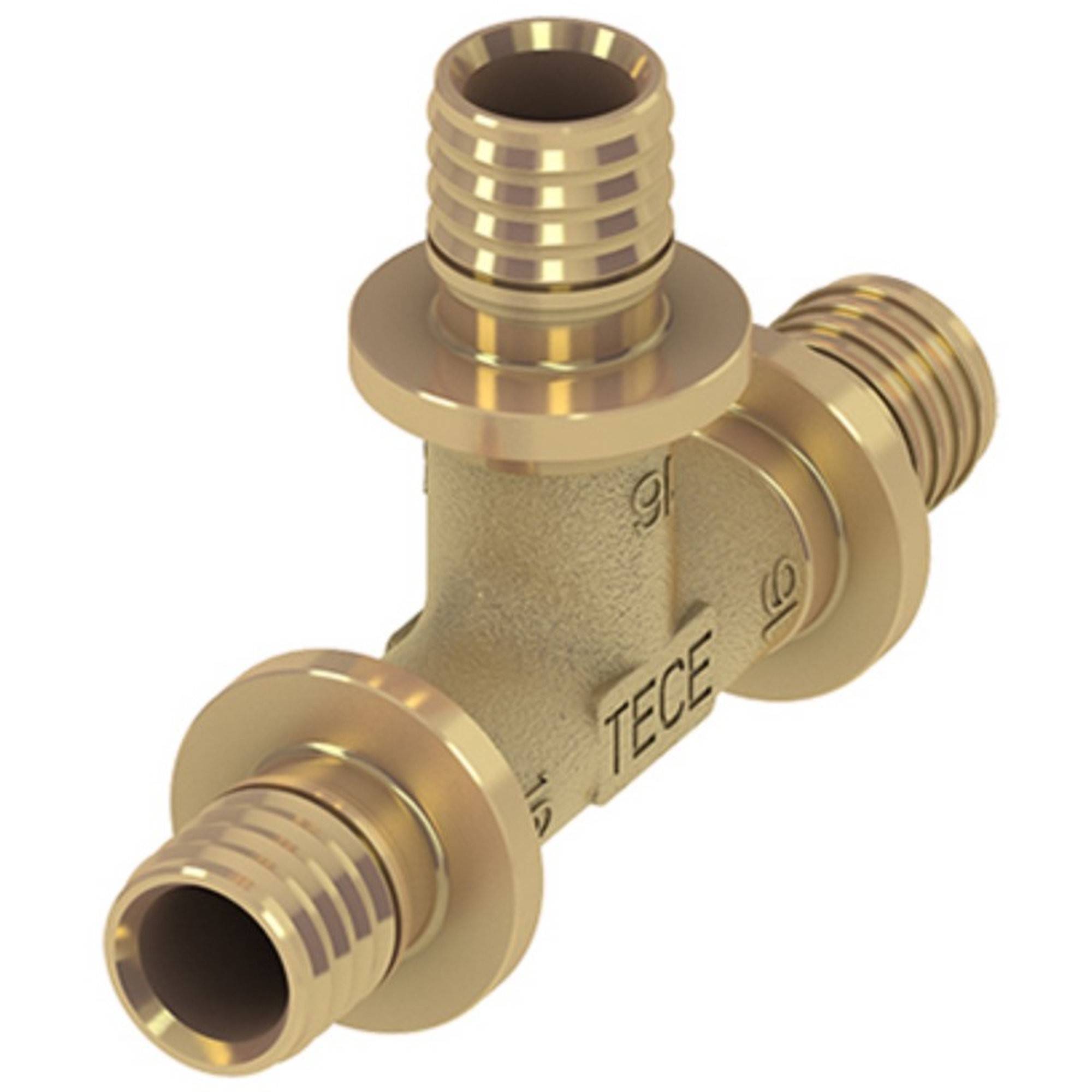 Тройник латунный TECE TECEflex равнопроходной 16x16x16 мм 706016