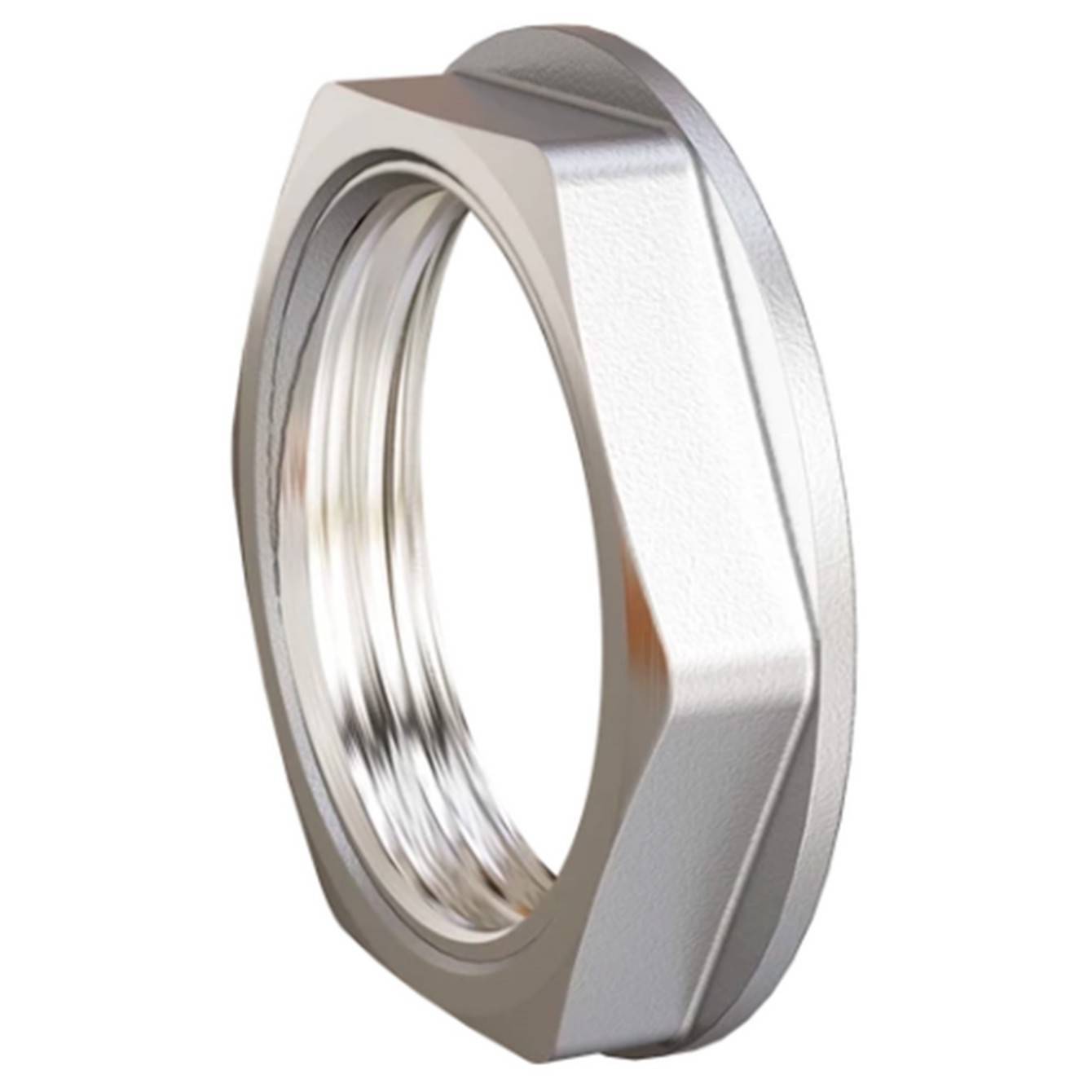 Контргайка LD DN25 ВР латунная никелированная LD.060.025.N