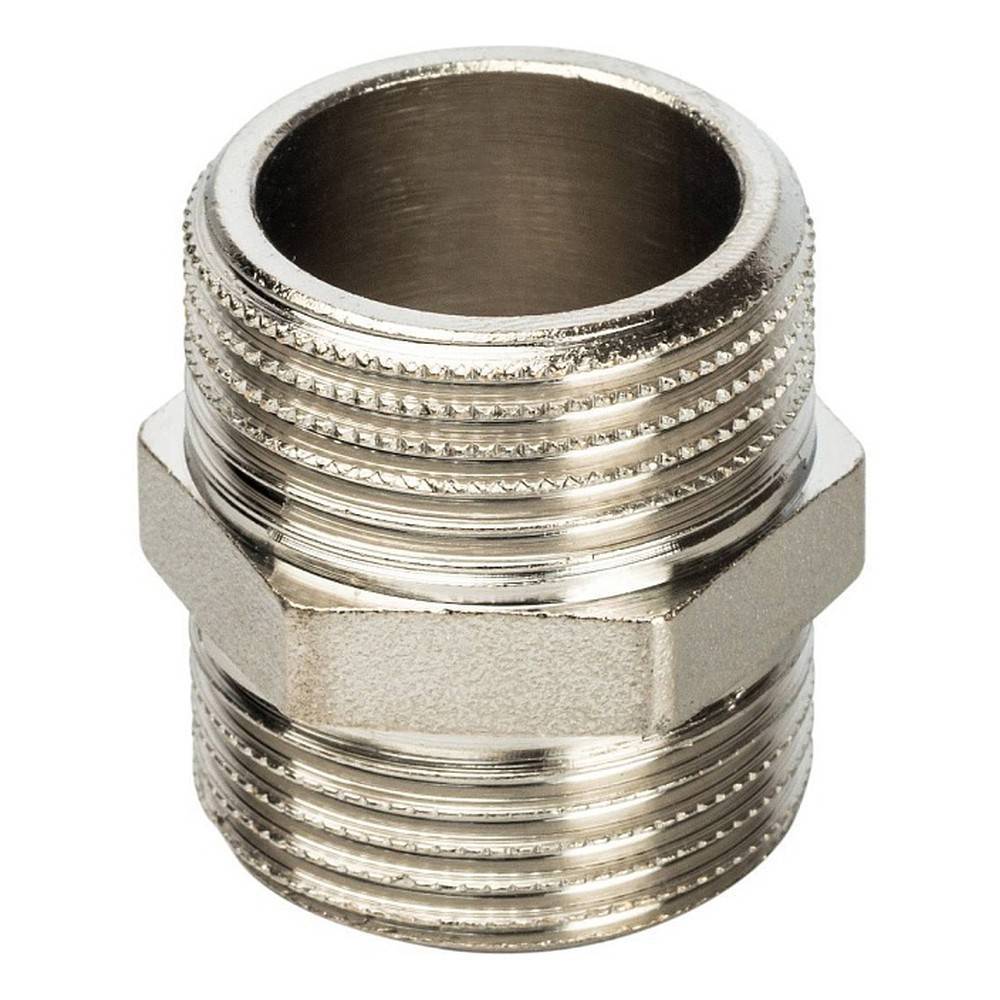 Ниппель STOUT латунный никелированный 3/4 НР-НР SFT-0004-000034