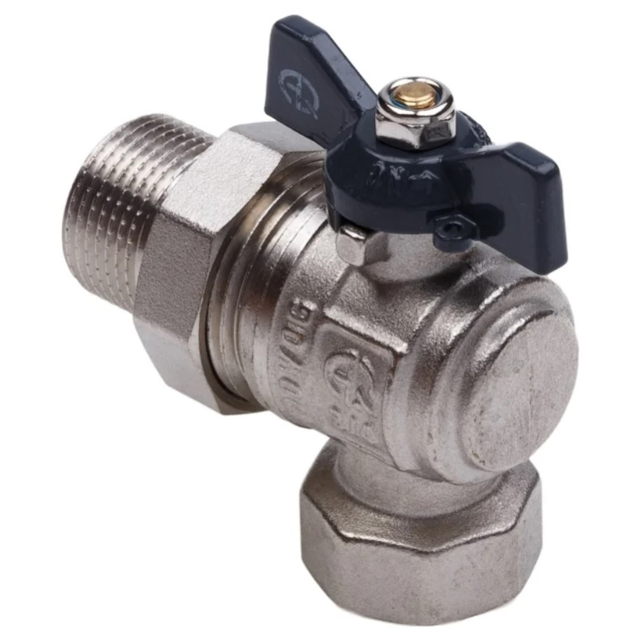 Кран шаровой AQUALINK со сгоном угловой ВН 1/2 бабочка 1524290