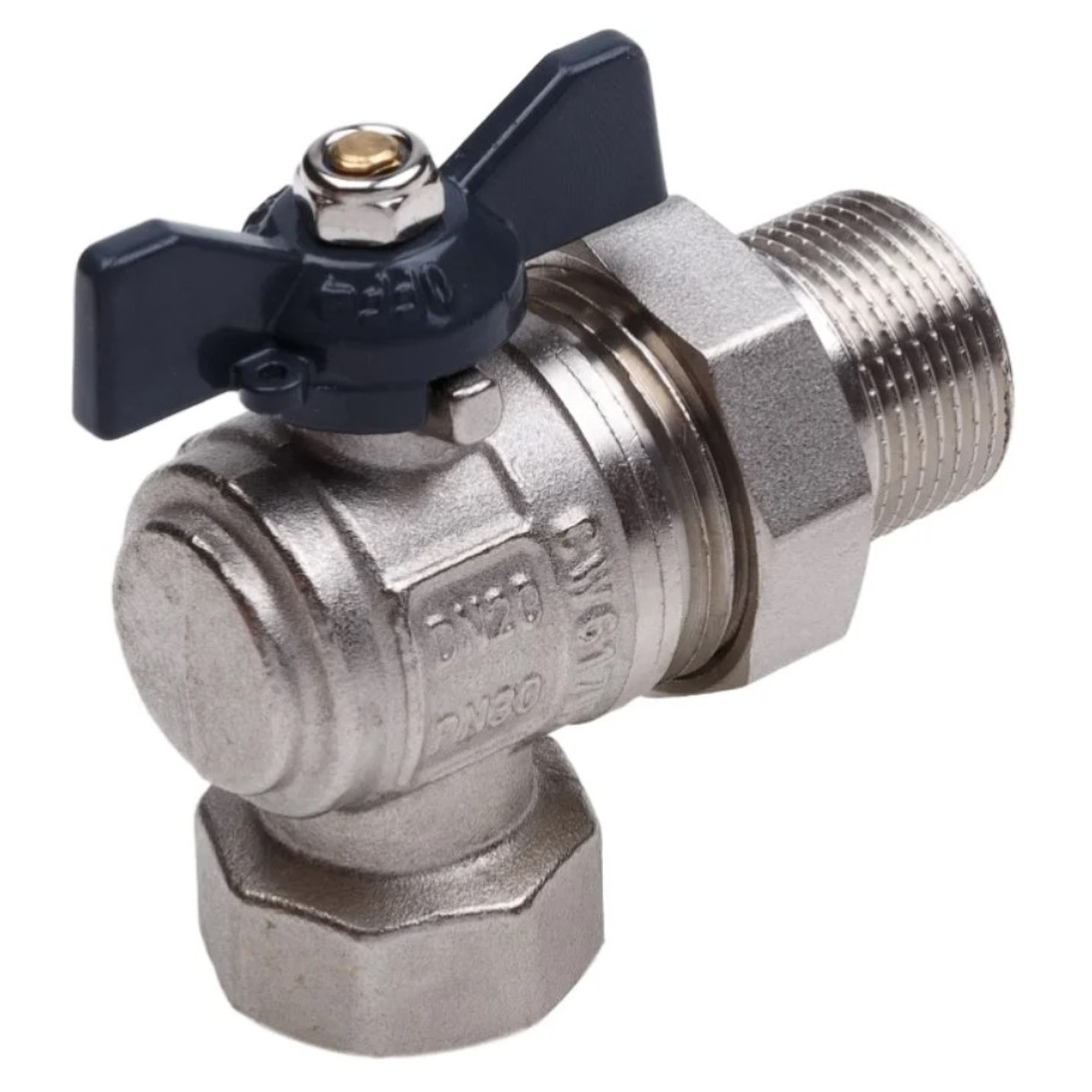 Кран шаровой AQUALINK со сгоном угловой ВН 1/2 бабочка 1524290