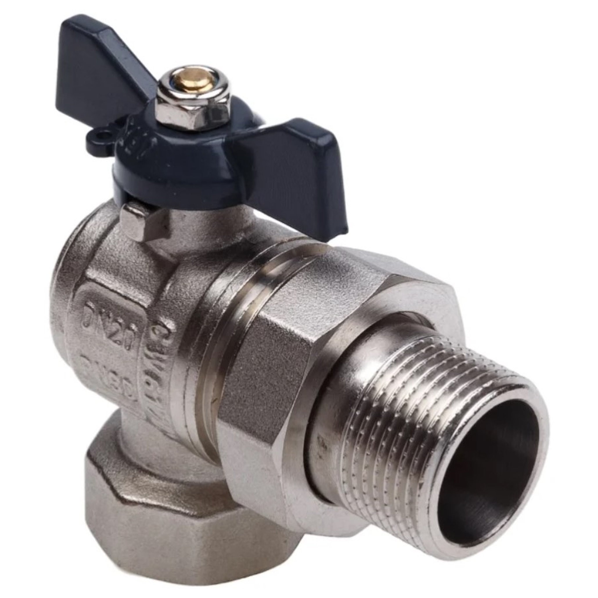 Кран шаровой AQUALINK со сгоном угловой ВН 1/2 бабочка 1524290