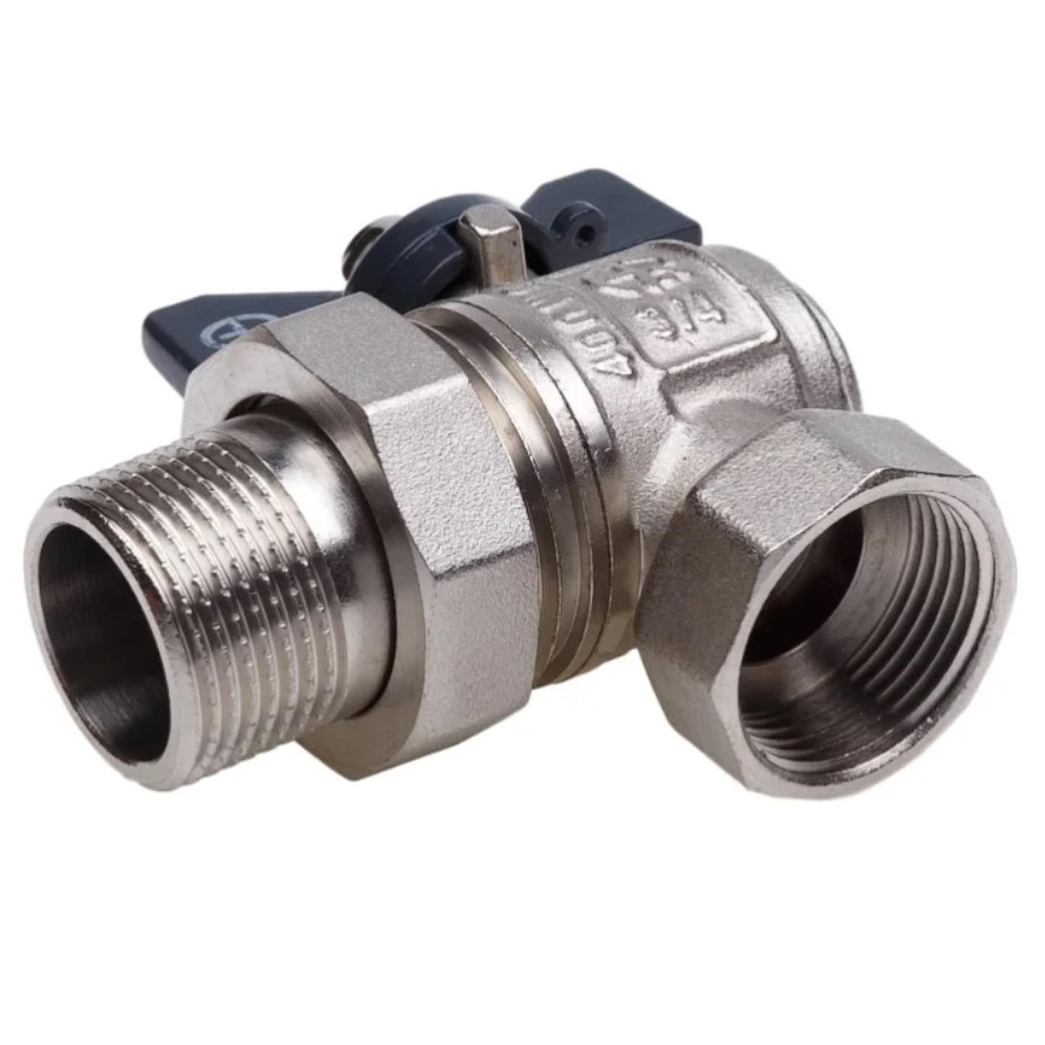 Кран шаровой AQUALINK со сгоном угловой ВН 1/2 бабочка 1524290