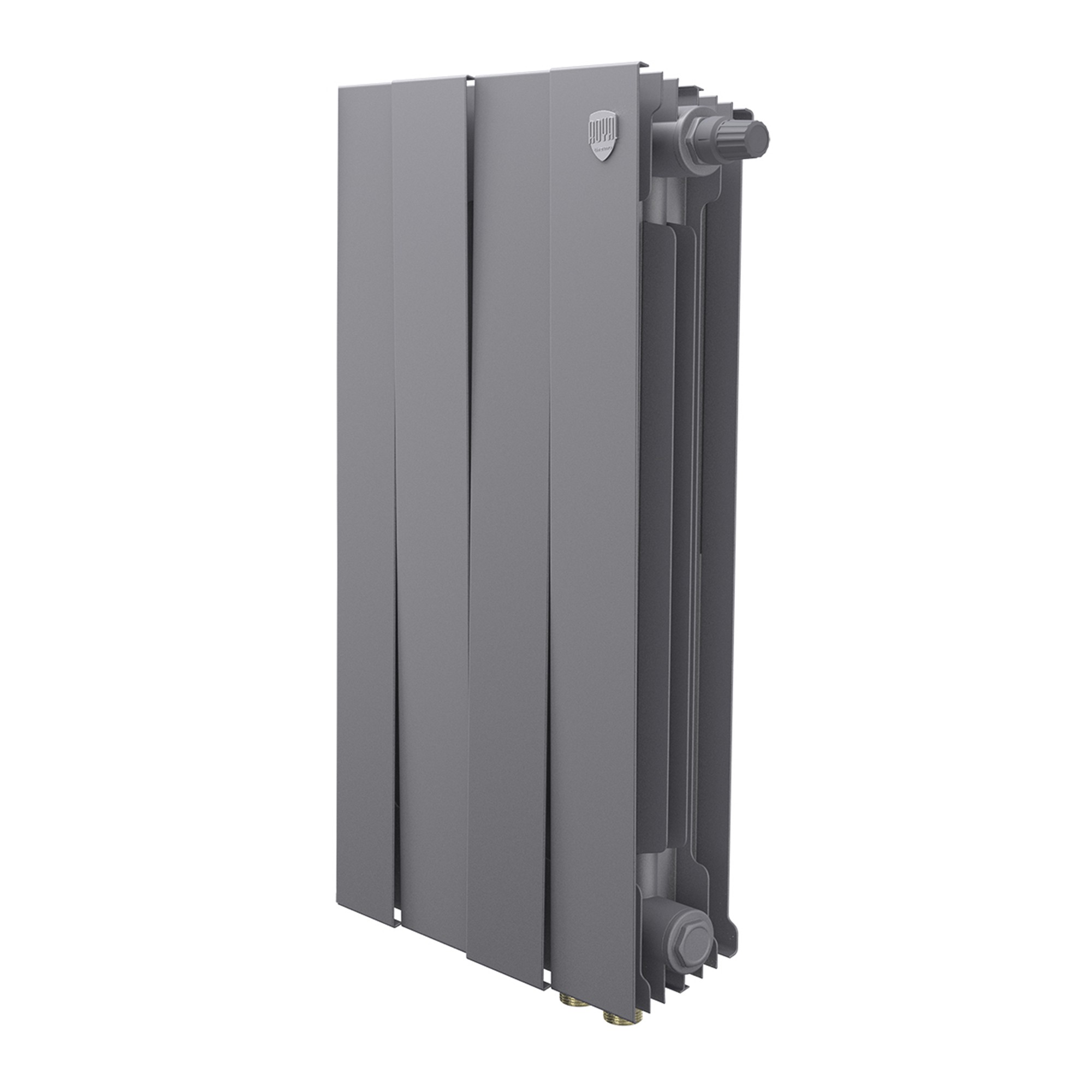 Радиатор биметаллический Royal Thermo PianoForte 500 4 секции нижнее подключение Silver Satin 1682380
