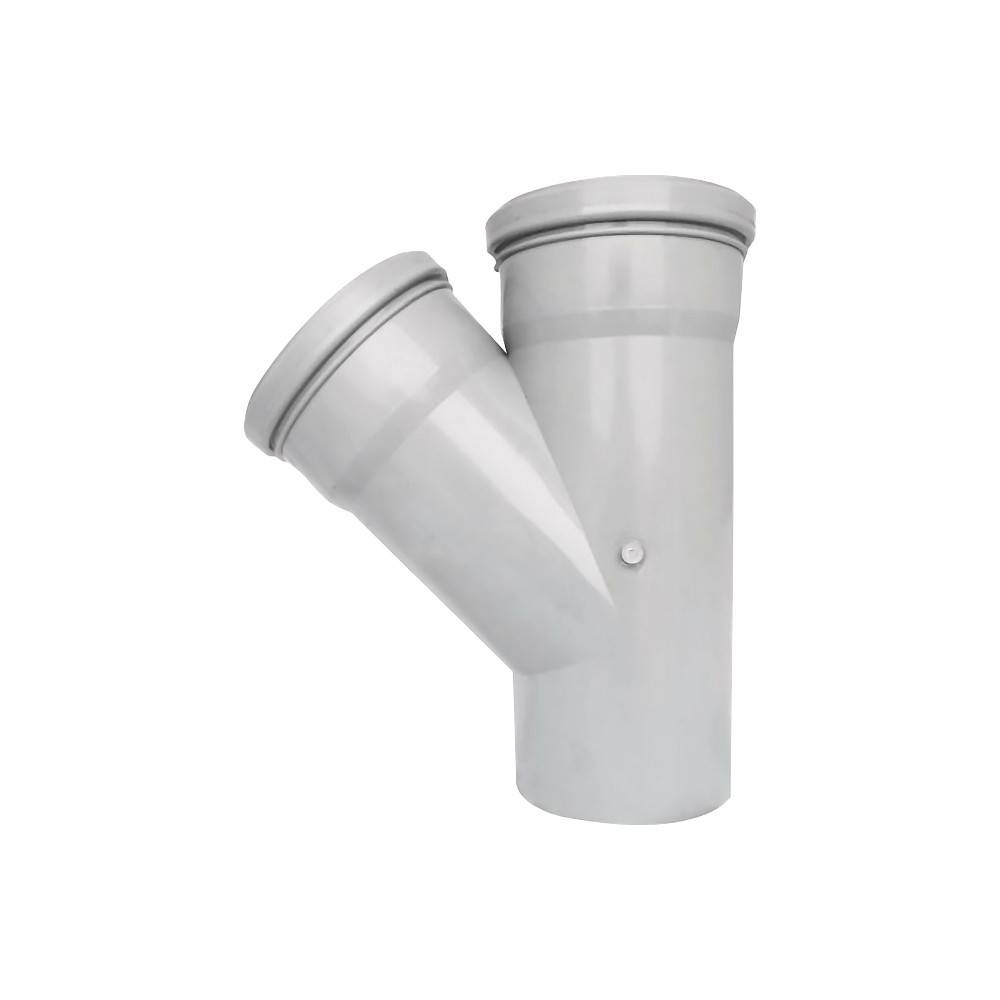 Тройник VALFEX 110x110 мм 45° PP-H для внутренней канализации 22110110