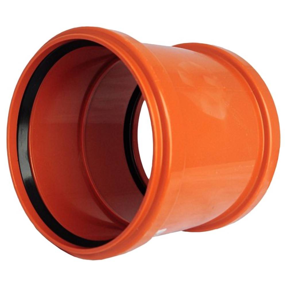 Муфта двухраструбная VALFEX 110 мм PP-H для наружной канализации рыжая 30106110