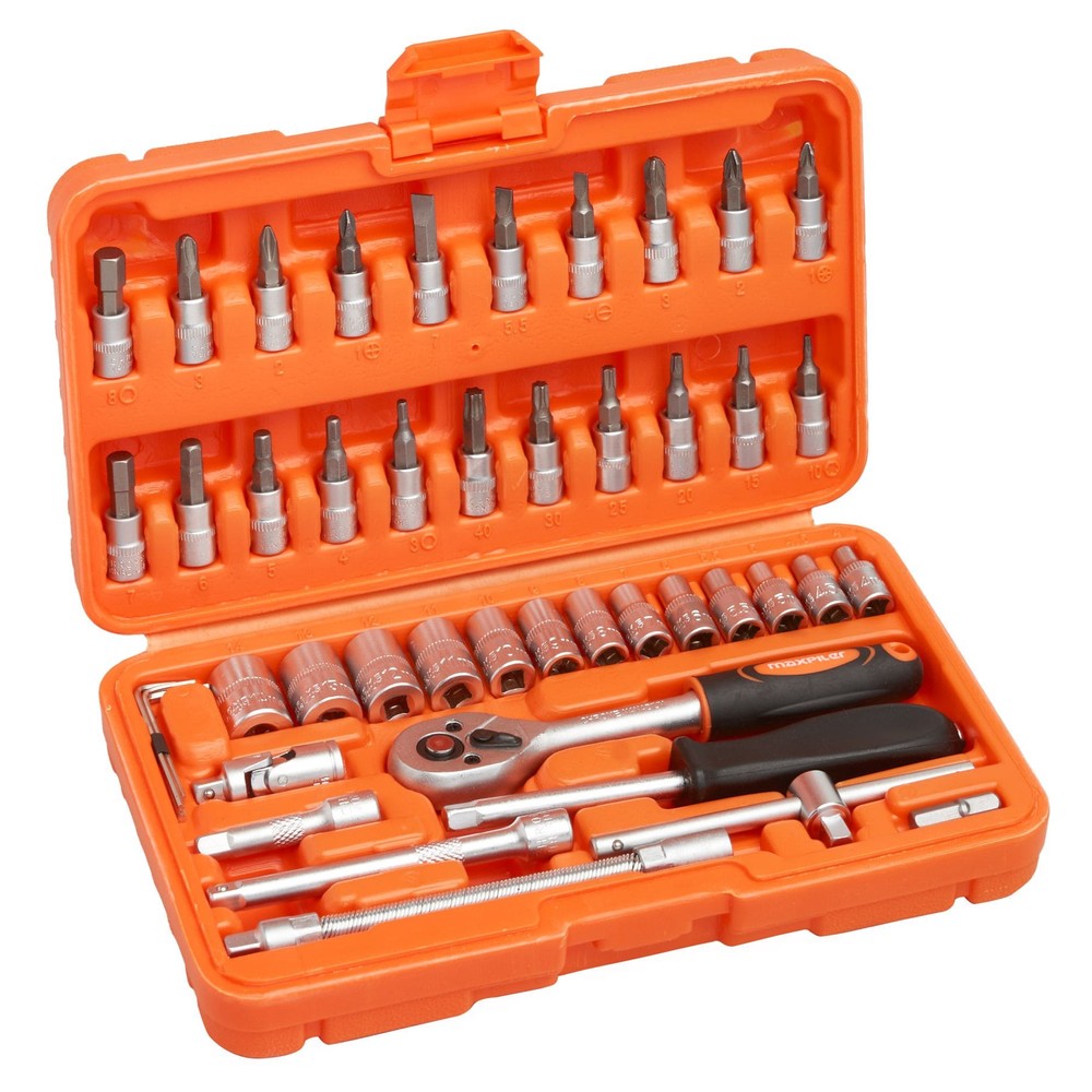 Набор инструментов P.I.T. MaxPiler MXT-46-SET 46 предметов 1/2 и 1/4 CrV MXT-46-SET
