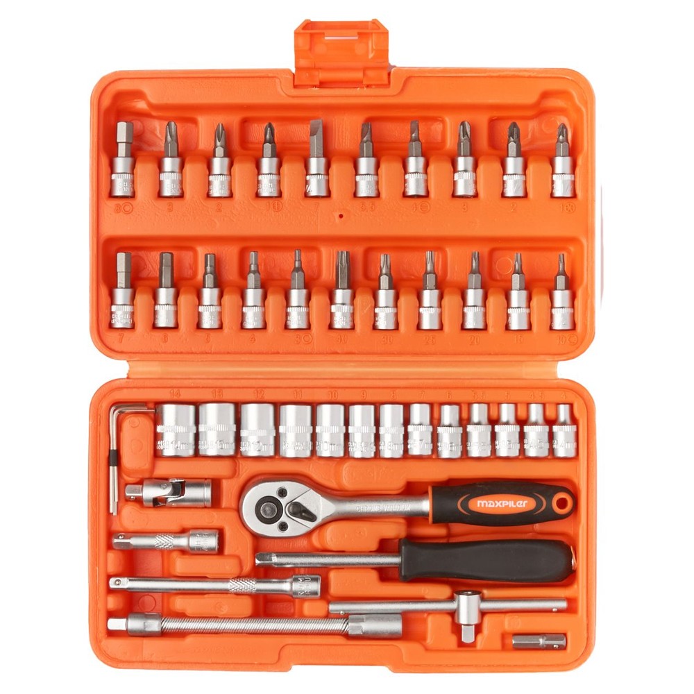 Набор инструментов P.I.T. MaxPiler MXT-46-SET 46 предметов 1/2 и 1/4 CrV MXT-46-SET
