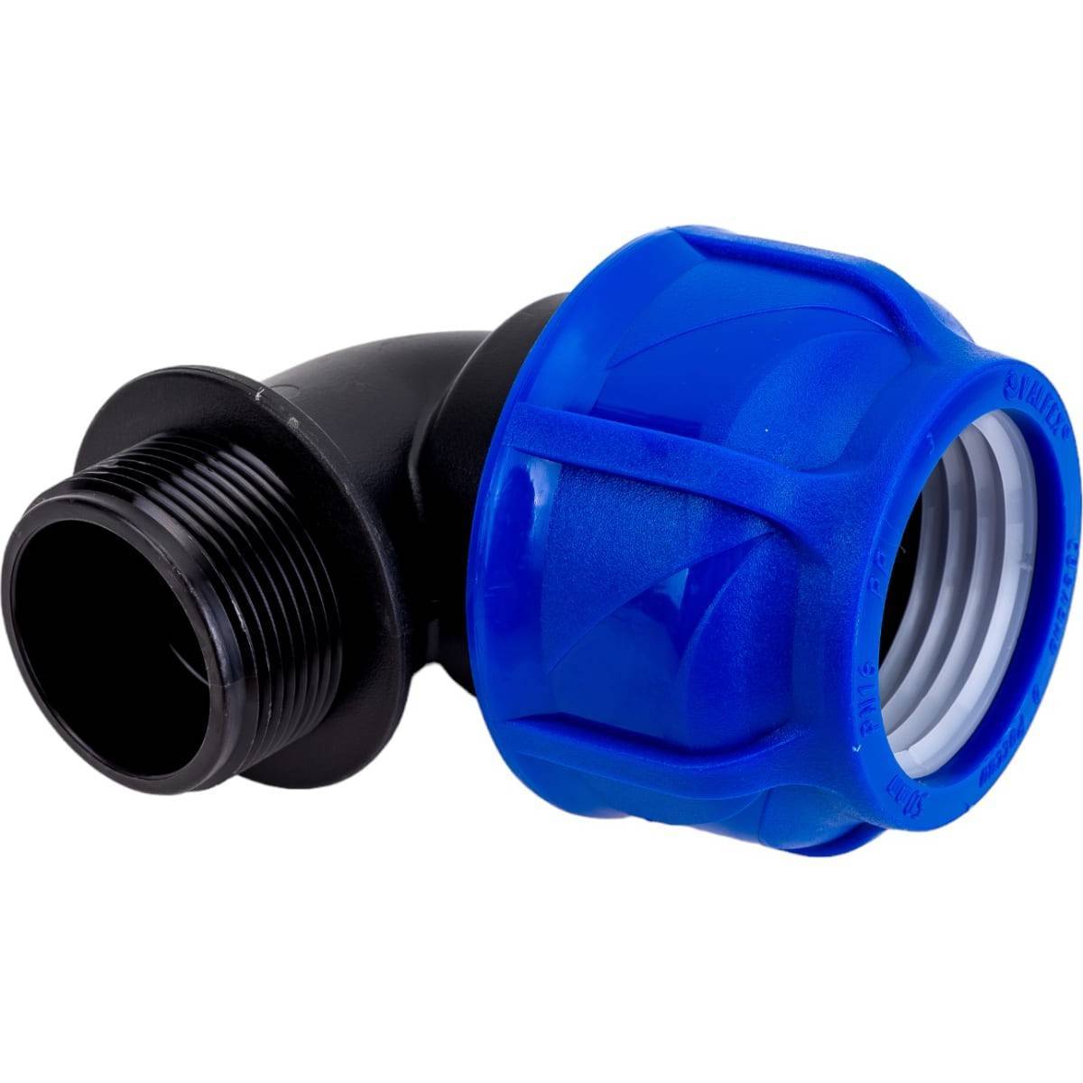 Отвод компрессионный Valfex ПНД с наружной резьбой 50х1 1/2 1425710