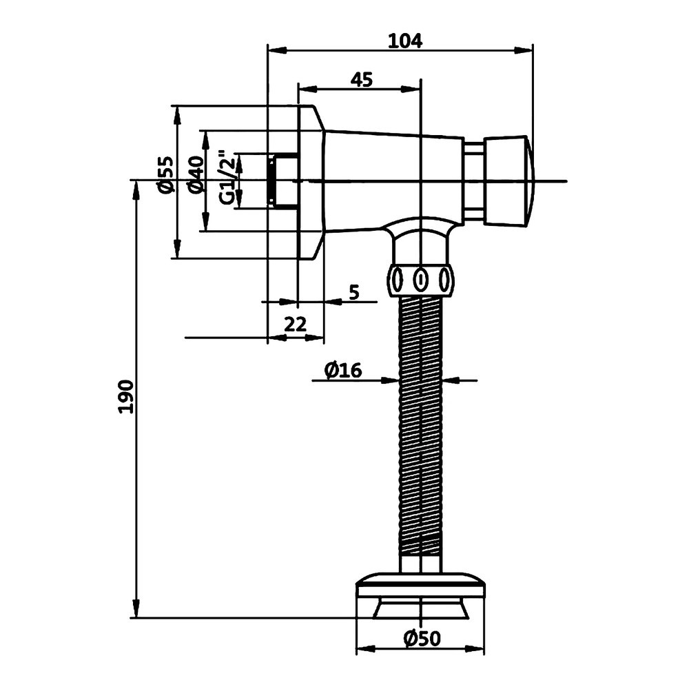 Кран для писсуара Santek Гала нажимной 1.WH30.2.089