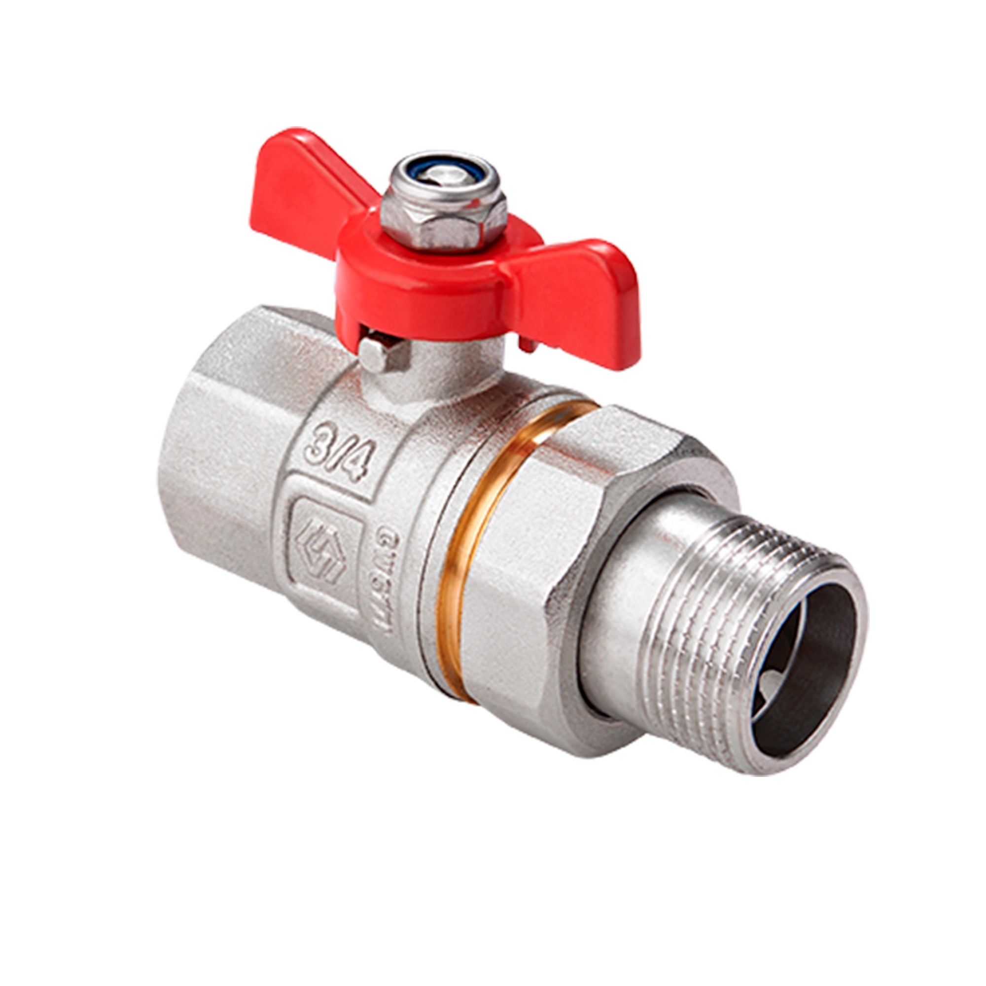 Кран шаровый полнопроходной Royal Thermo Yorhe 1 ВР-НГ бабочка RTE 09.025