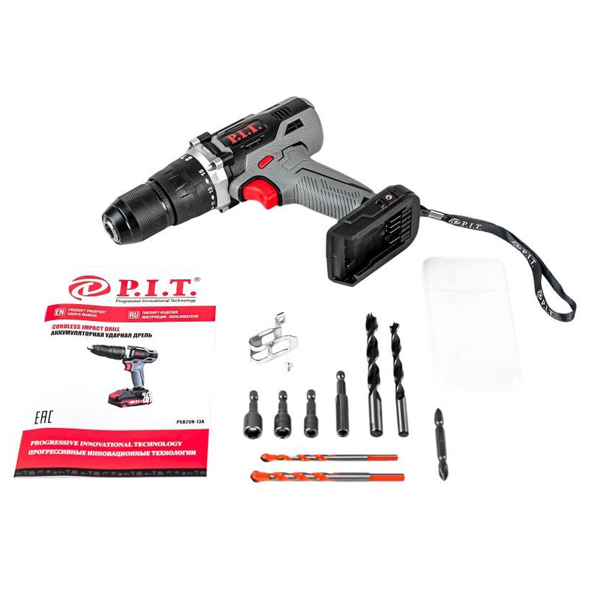 Дрель ударная аккумуляторная P.I.T. OnePower PSB20H-13A SOLO 20 В 48 Нм PSB20H-13A