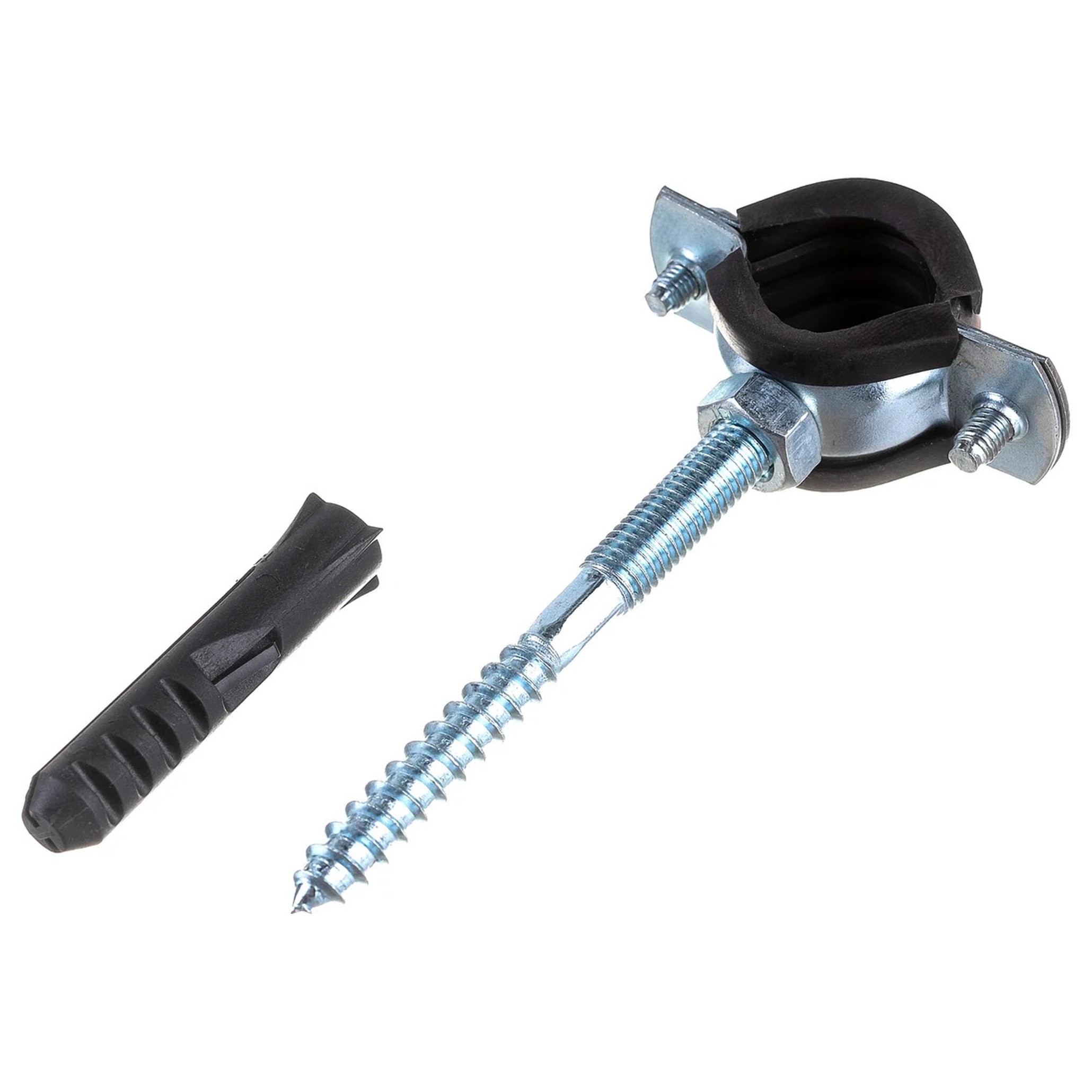 Хомут металлорезиновый СТМ с дюбелем и шурупом 1/2 20-25 мм 1349362