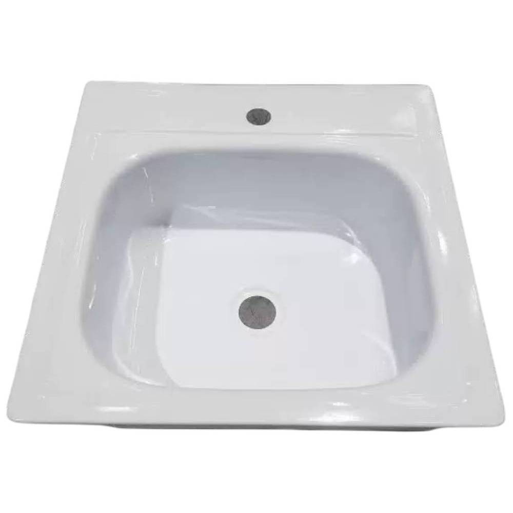 Мойка кухонная Сантэкс стальная эмалированная 500х500 мм с кронштейнами НС-1420851