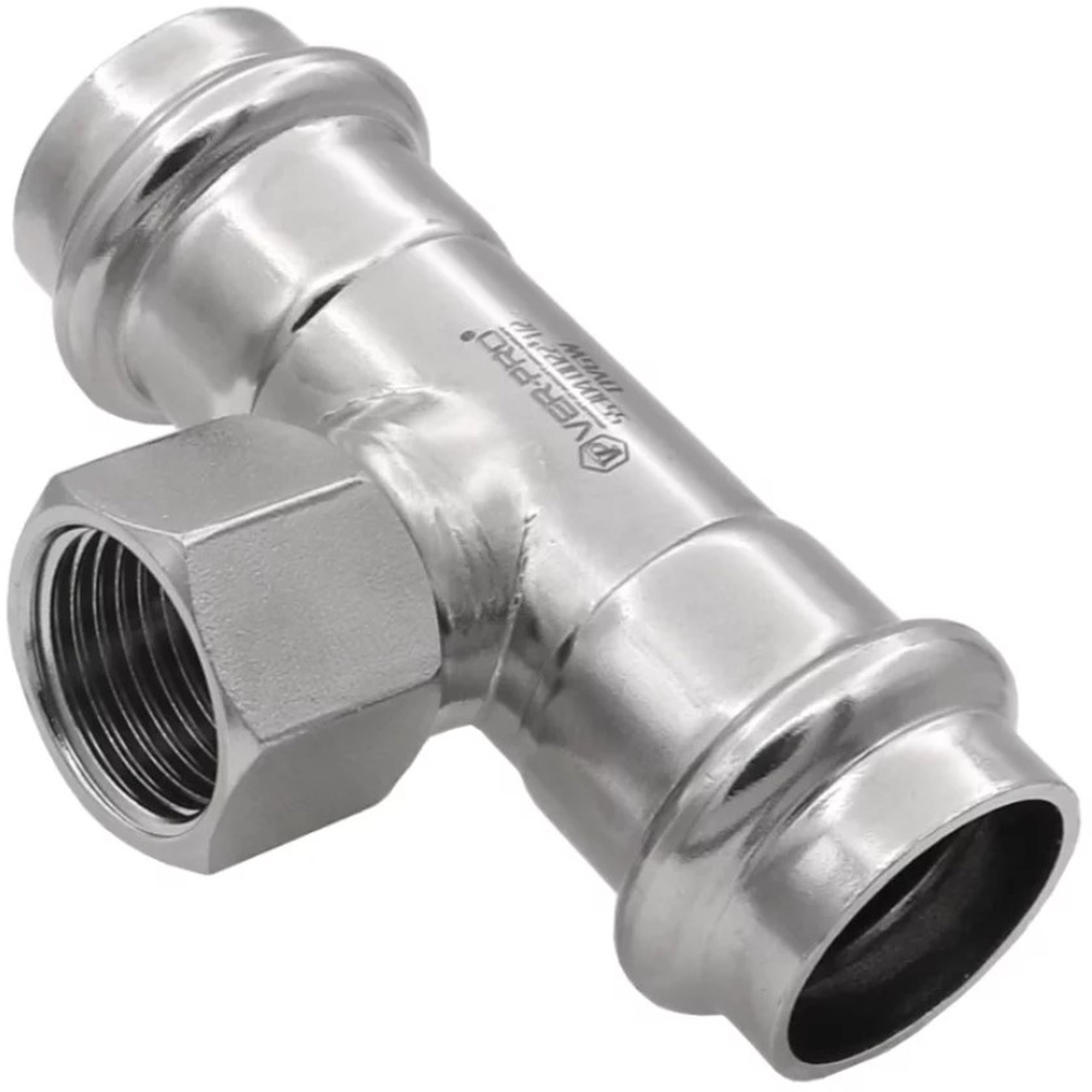 Тройник пресс VIEIR VER-PRO из нержавеющей стали 22х1/2х22 мм вн. р. 1450975