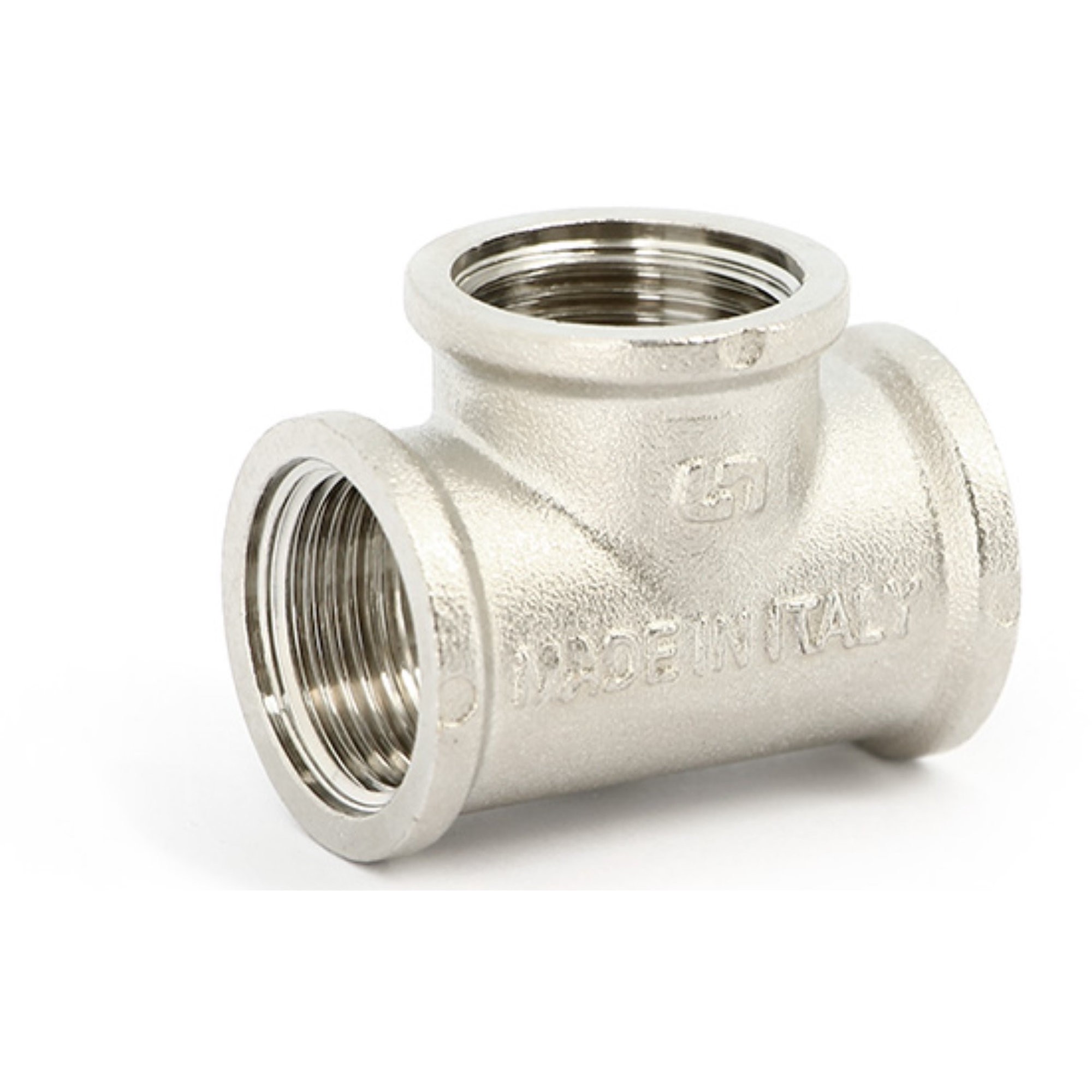 Тройник резьбовой Uni-Fitt 1x1/2x1 ВВВ никелированный 1513577