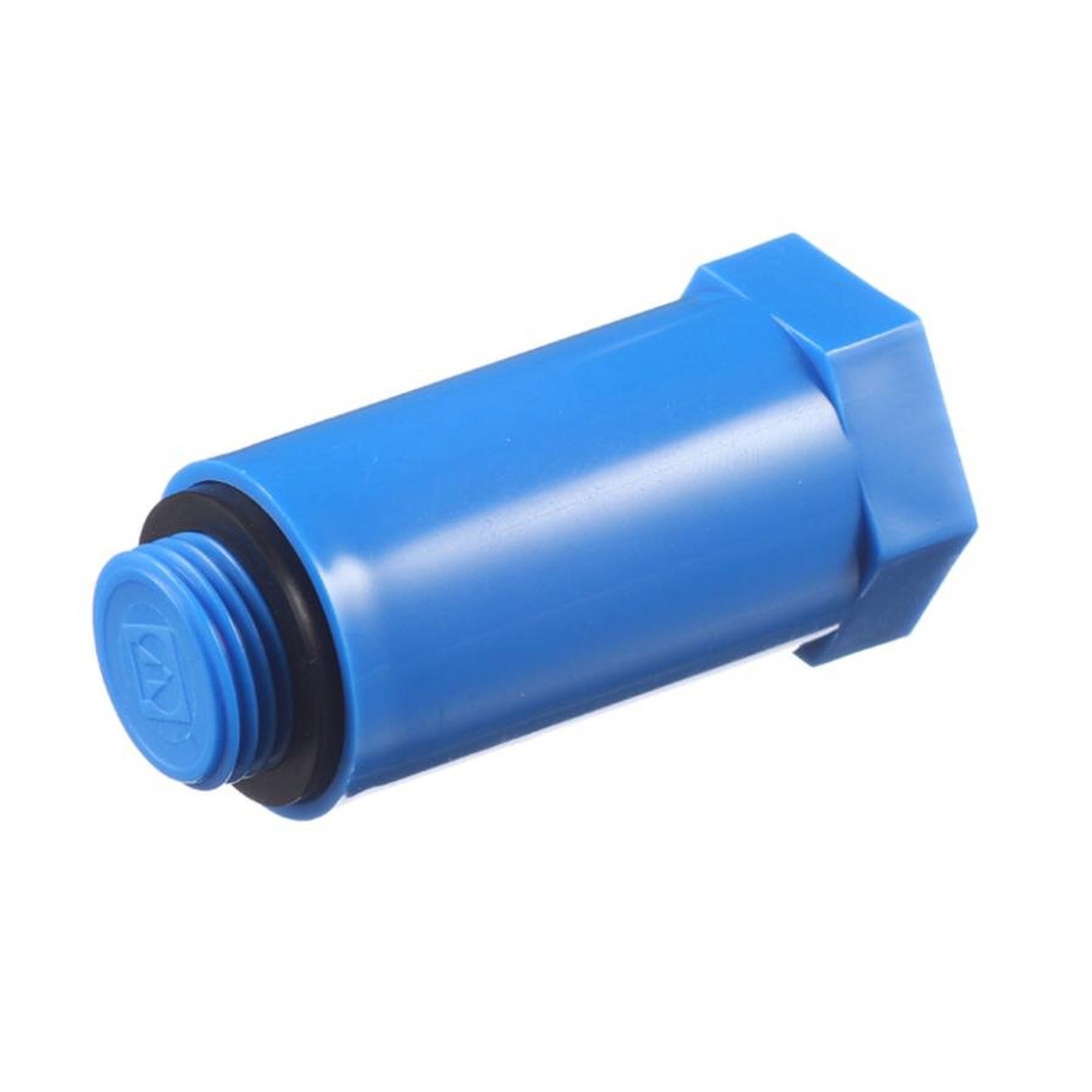 Заглушка монтажная Fusitek удлиненная НР 1/2 с уплотнителем синяя FT03402