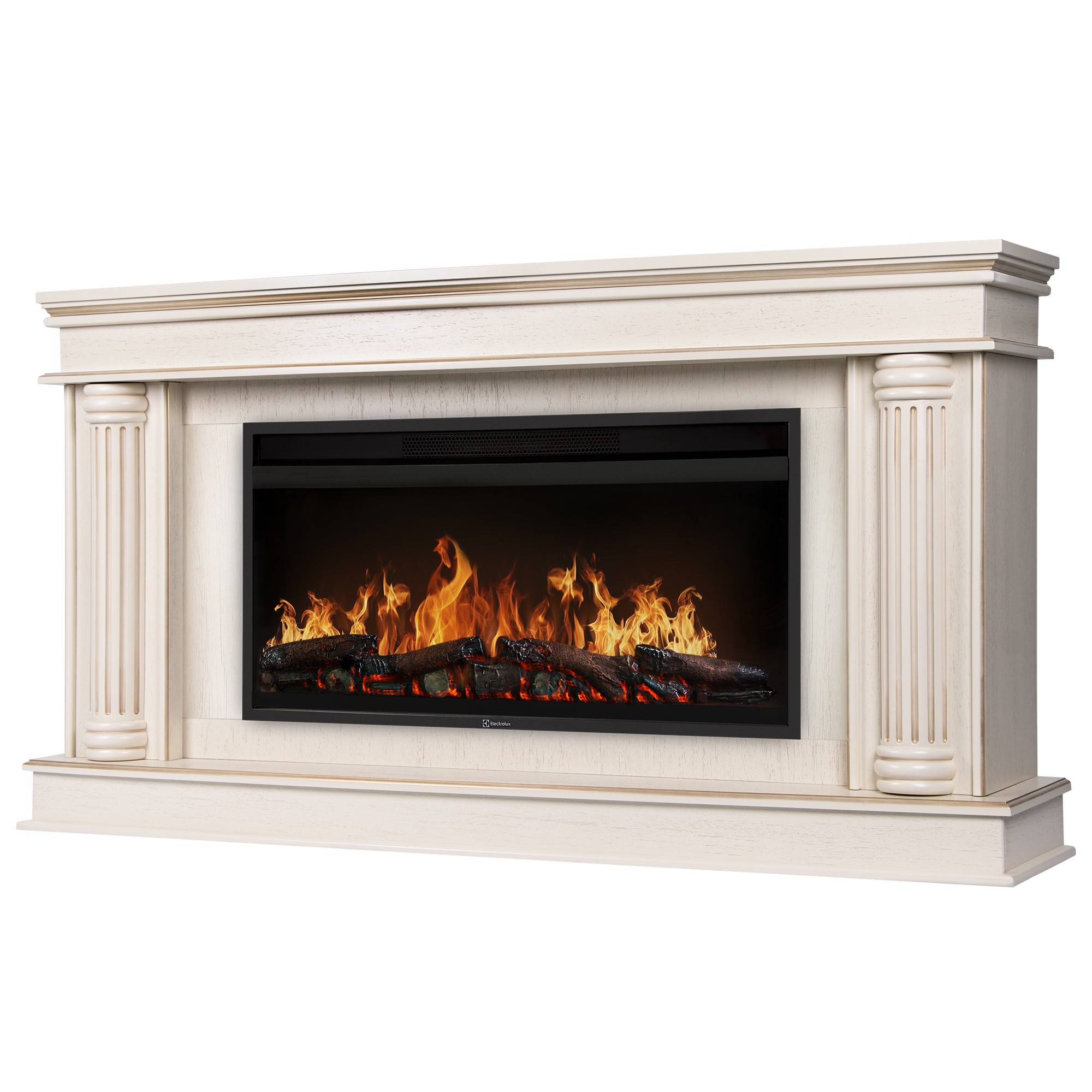 Каминокомплект Electrolux EFP/P-3620LS с порталом Olympia 42/40/36 слоновая кость с золотой патиной 1705156