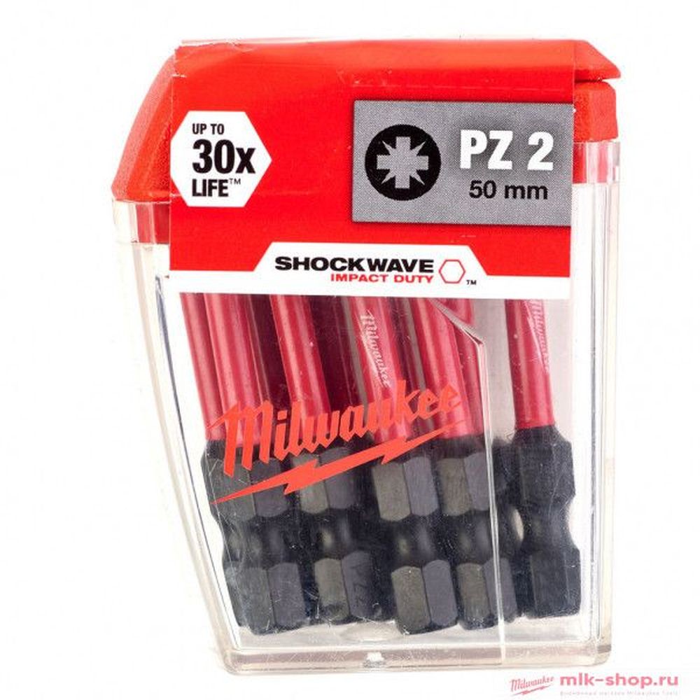 Бита Milwaukee SHOCKWAVE PZ2 50 мм упаковка 10 шт 4932430866