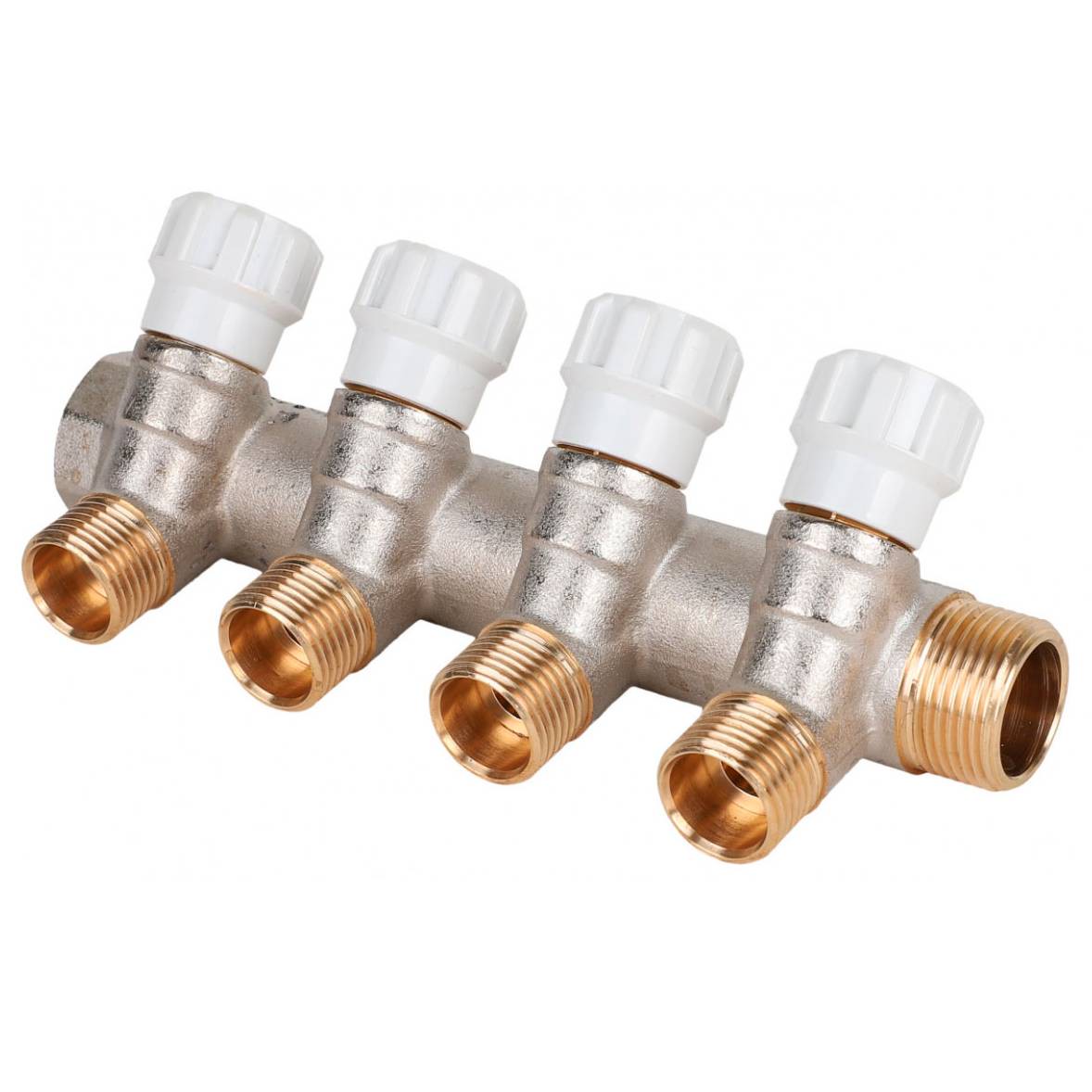 Коллектор латунный MVI с регулирующими вентилями 3/4x1/2 4 выхода BL.404.0504