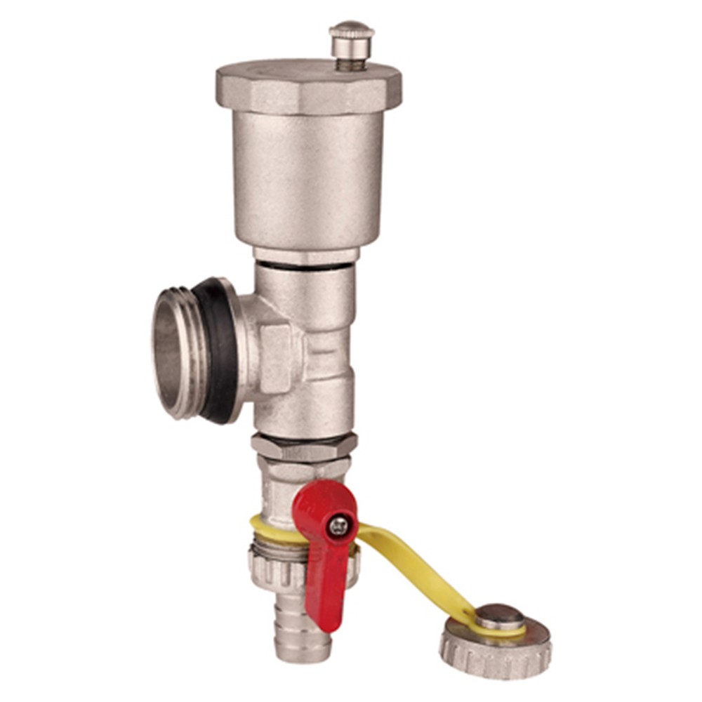 Тройник коллекторный VIEIR 3/4 в сборе с воздухоотводчиком и дренажным краном VR1107