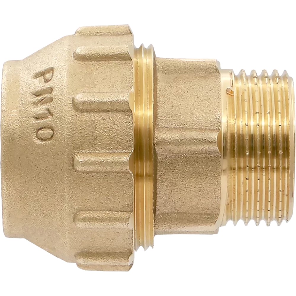 Муфта компрессионная VIEIR для труб ПНД латунная 25 мм x 3/4 дюйма НР VER370