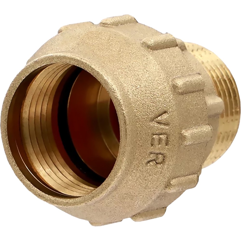 Муфта компрессионная VIEIR для труб ПНД латунная 25 мм x 3/4 дюйма НР VER370