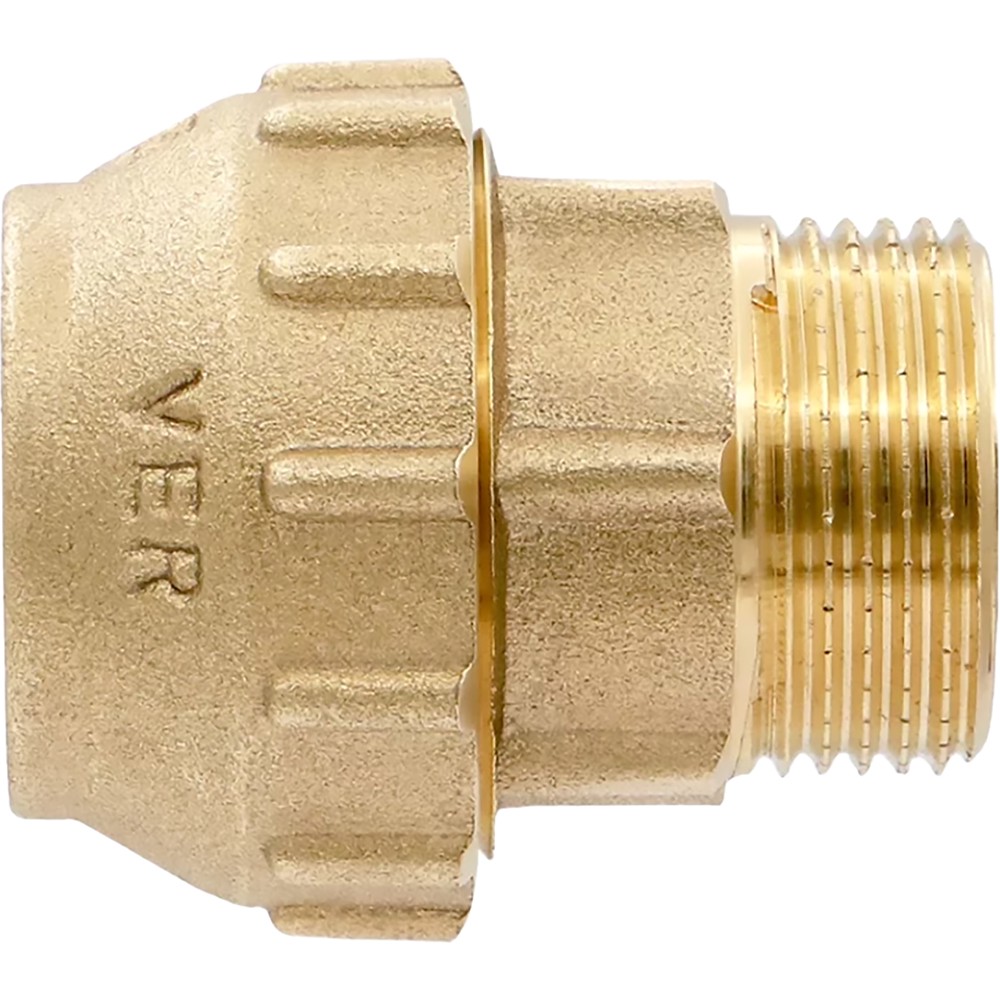 Муфта компрессионная VIEIR для труб ПНД латунная 25 мм x 3/4 дюйма НР VER370
