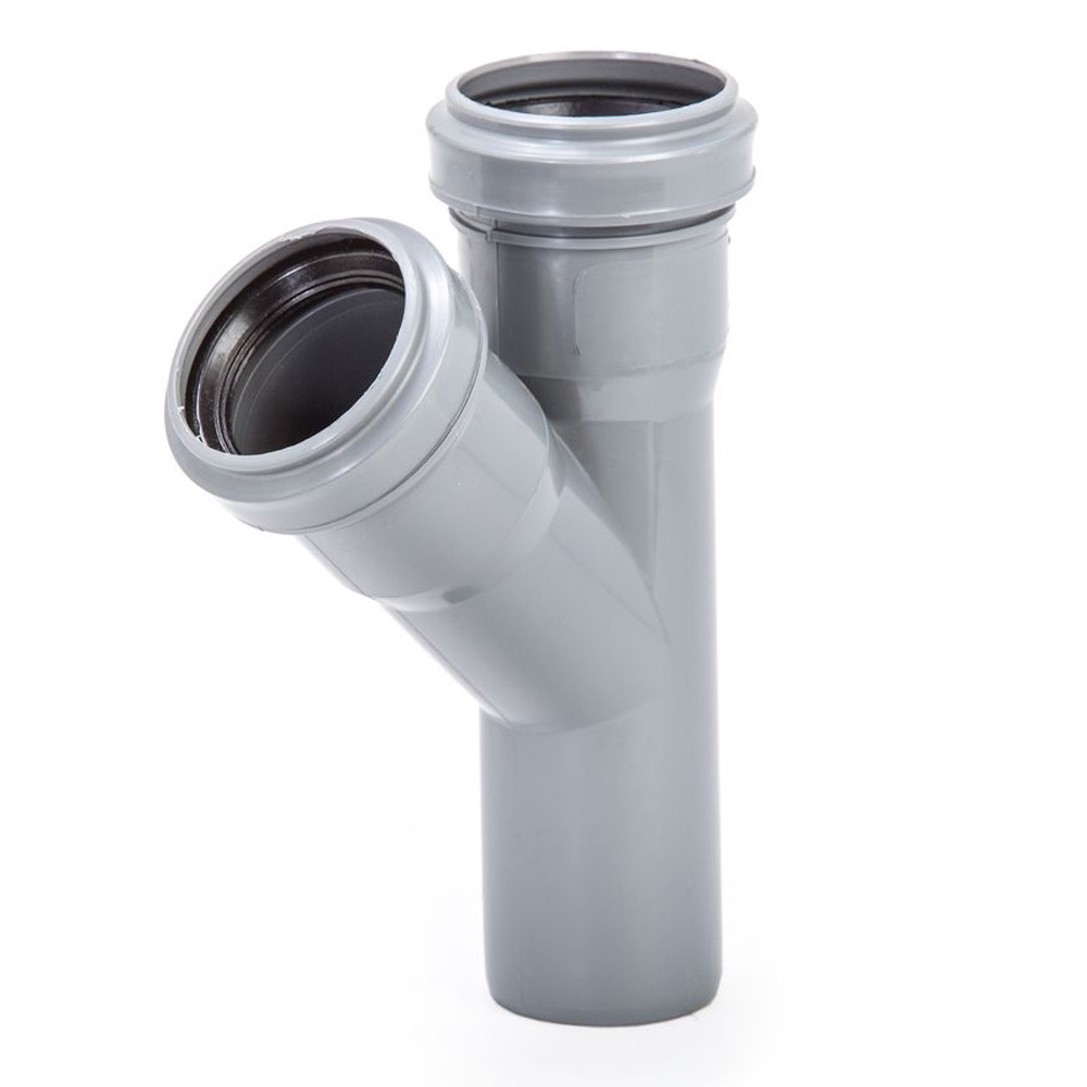 Тройник канализационный Lammin ВК 50х50 мм 45° НС-1642101