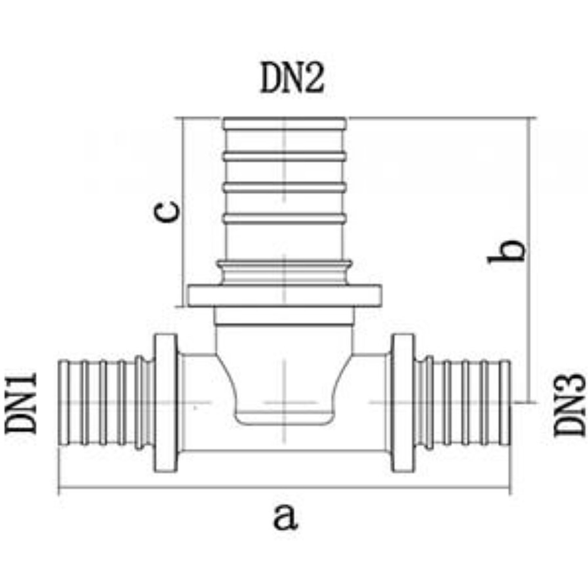 Тройник аксиальный переходной ONE PLUS латунный 32х25х32 мм НС-1691842