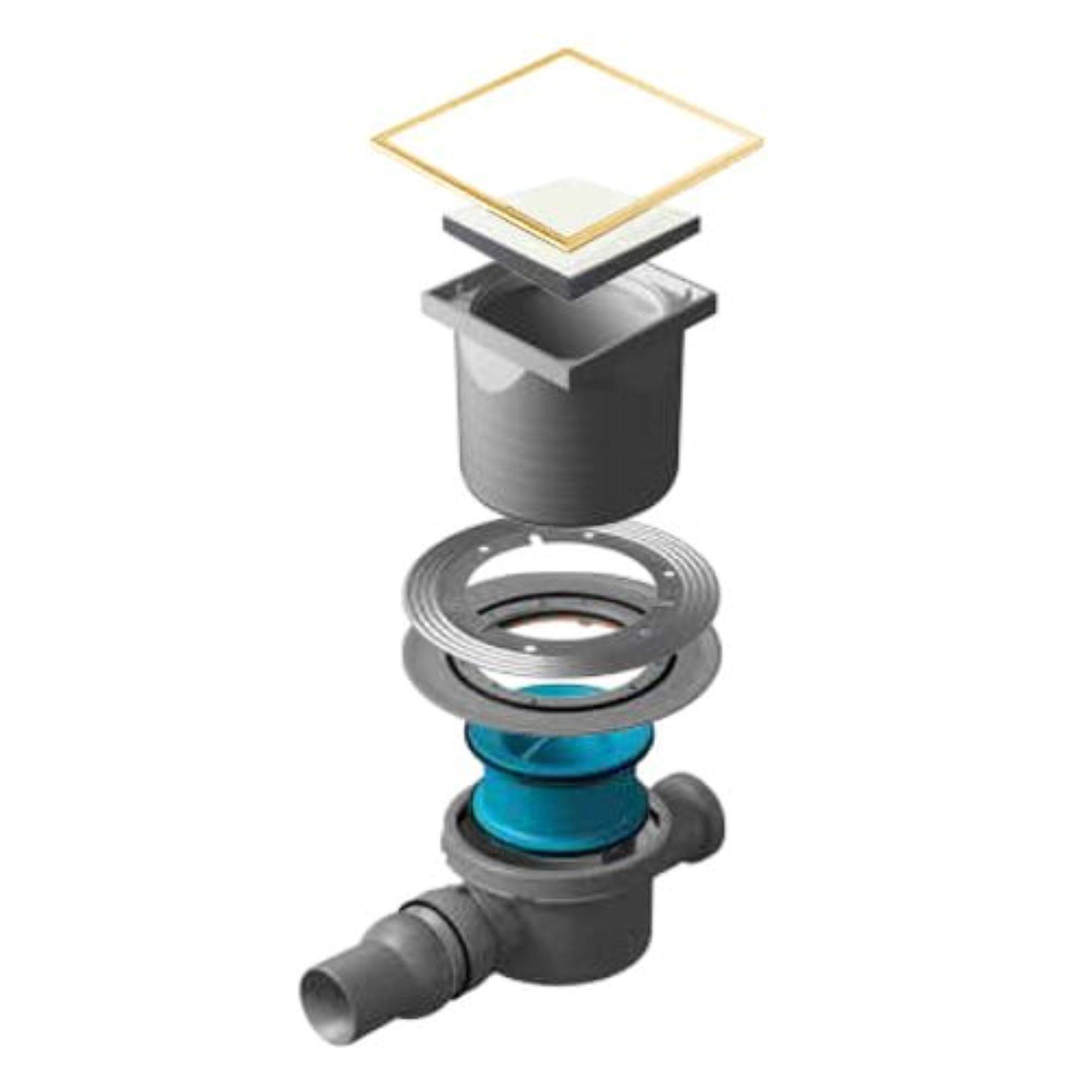 Трап для душа точечный Peštan Confluo Standard 15х15 White Glass 2 Gold 1519631