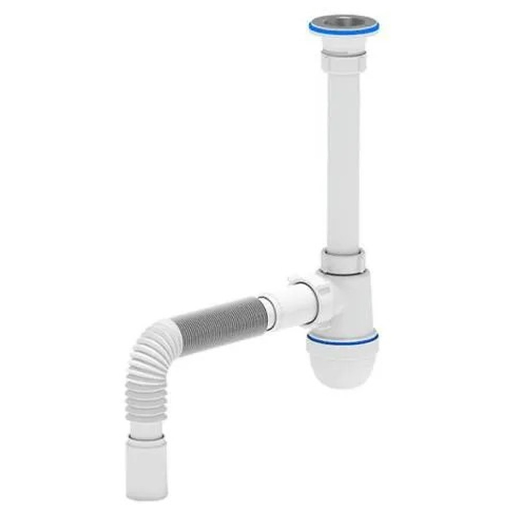 Сифон для умывальника АНИ пласт C1005 бутылочный 1 1/4х40 мм с гофрой 40х40 мм C1005