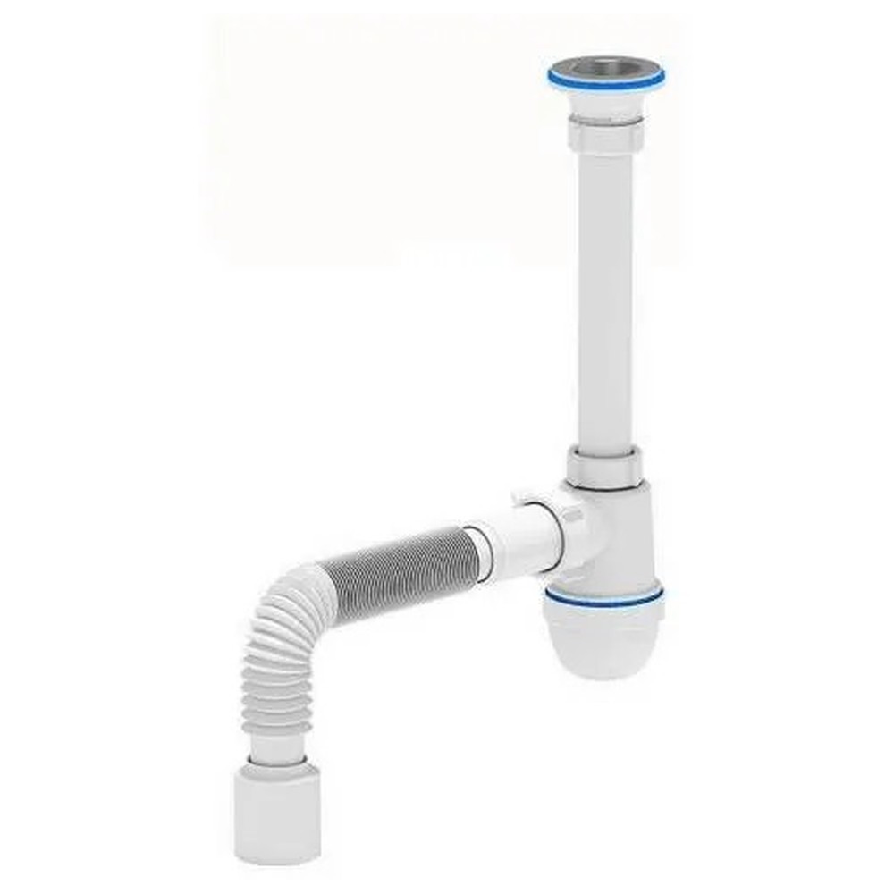 Сифон для умывальника АНИ пласт C1010 бутылочный 1 1/4х40 мм с гофрой 40х50 мм C1010