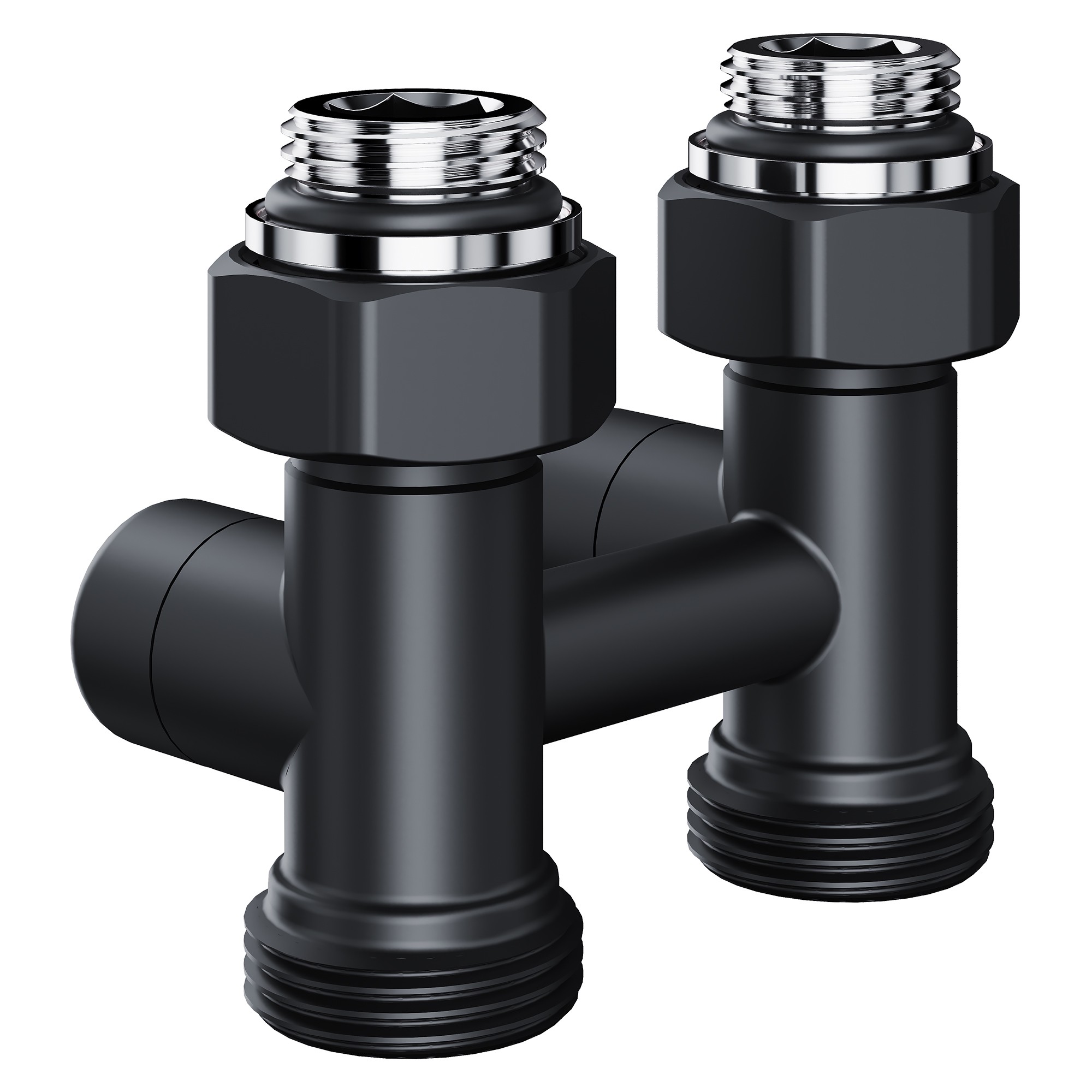 Узел нижнего подключения Royal Thermo Design прямой 1/2 x 3/4 EK черный RTE 07.00102