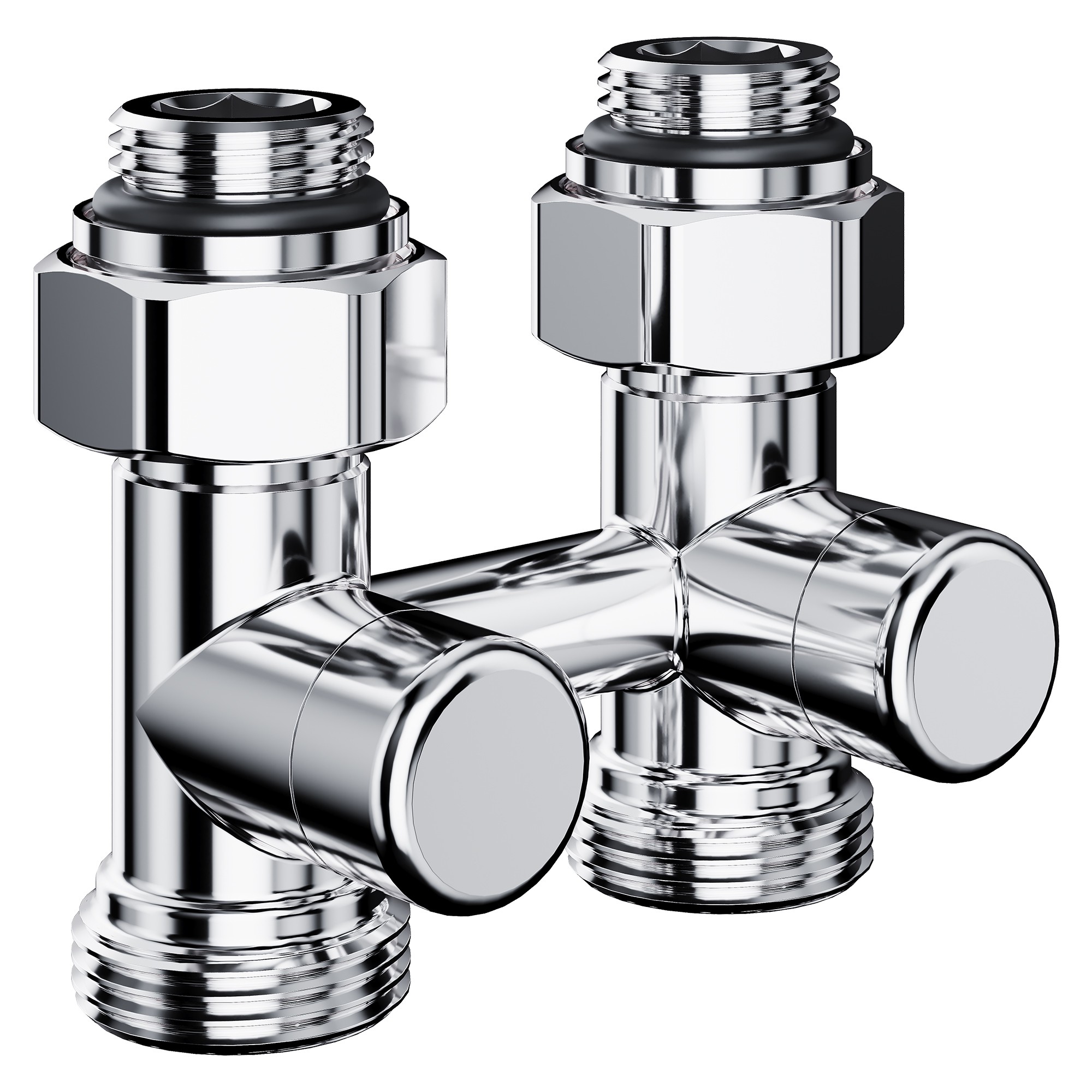 Узел нижнего подключения Royal Thermo Design прямой 1/2 x 3/4 EK хром RTE 07.00103