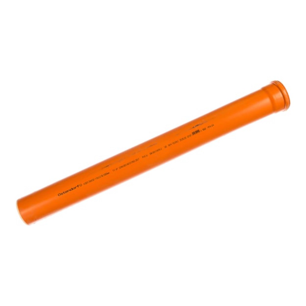 Труба канализационная наружная Ostendorf KGEM 110x1000 мм PVC рыжая 220010 RAL 8023