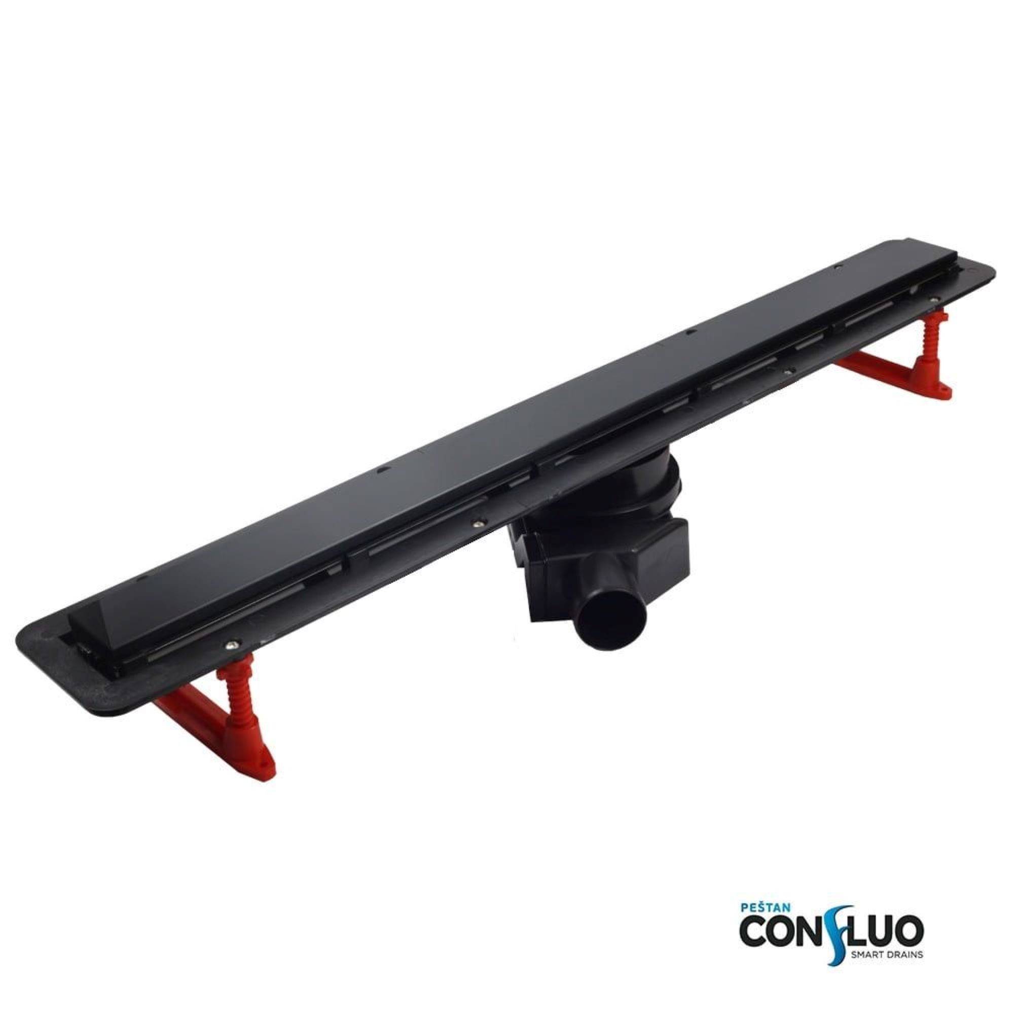 Душевой лоток Peštan Confluo Frameless Line 550 мм Black Glass 13100013