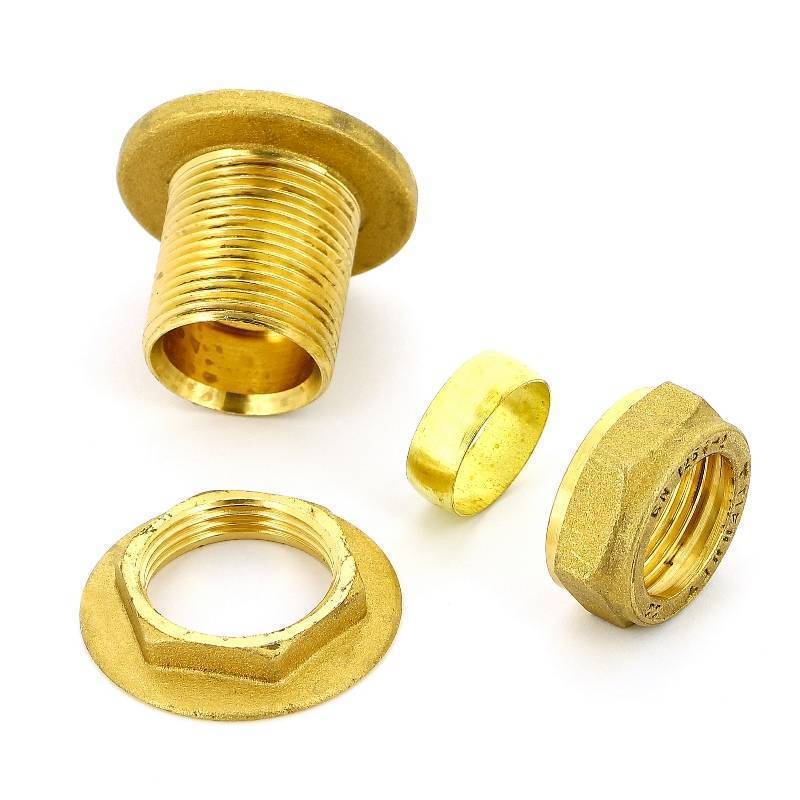 Выпуск резервуарный Tiemme 22 мм обжим с фланцем и контргайкой 1100062