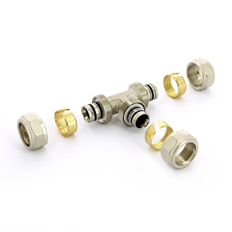 Тройник обжимной никелированный Tiemme 26х16х26 1600043