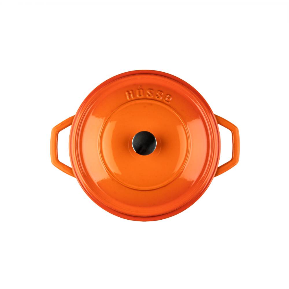 Кастрюля глубокая Hascevher Yeni Derin 24 см оранжевая A906524